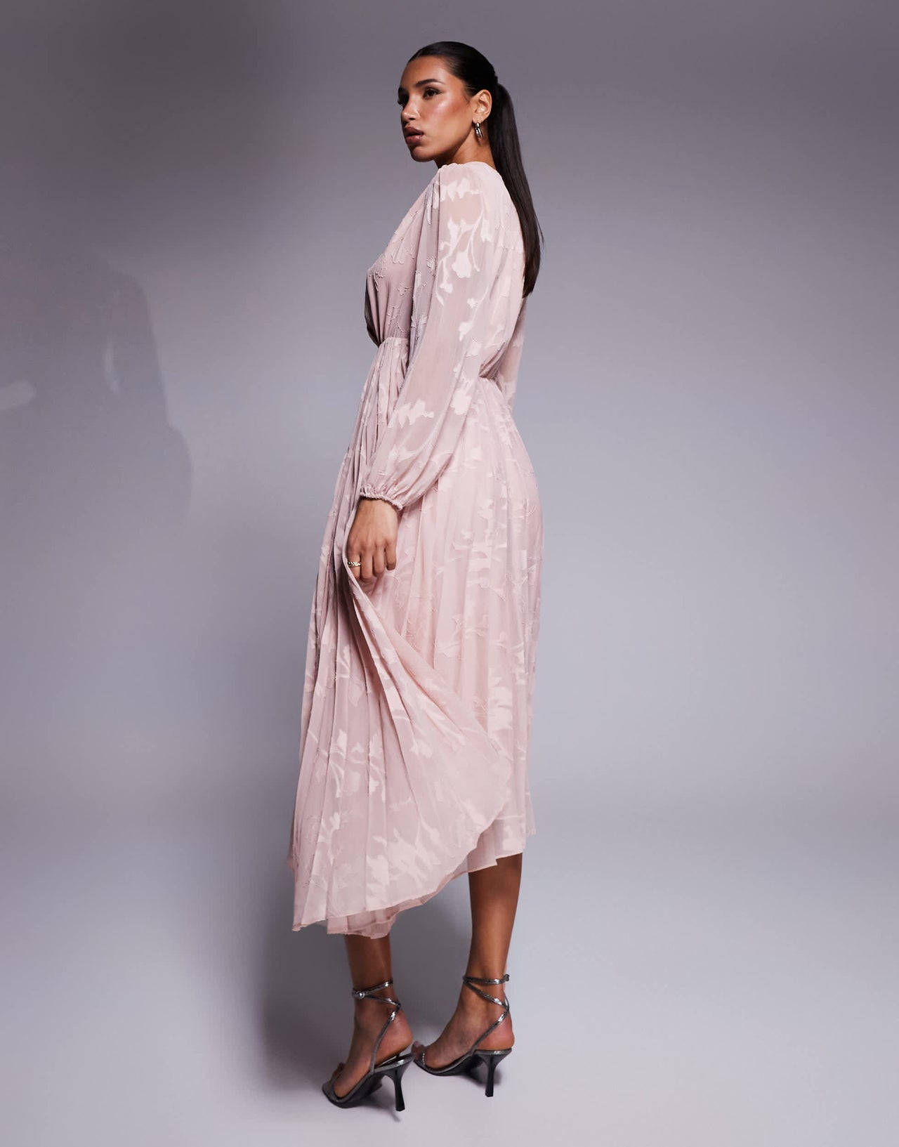 Forever New belted textured maxi dress in pink