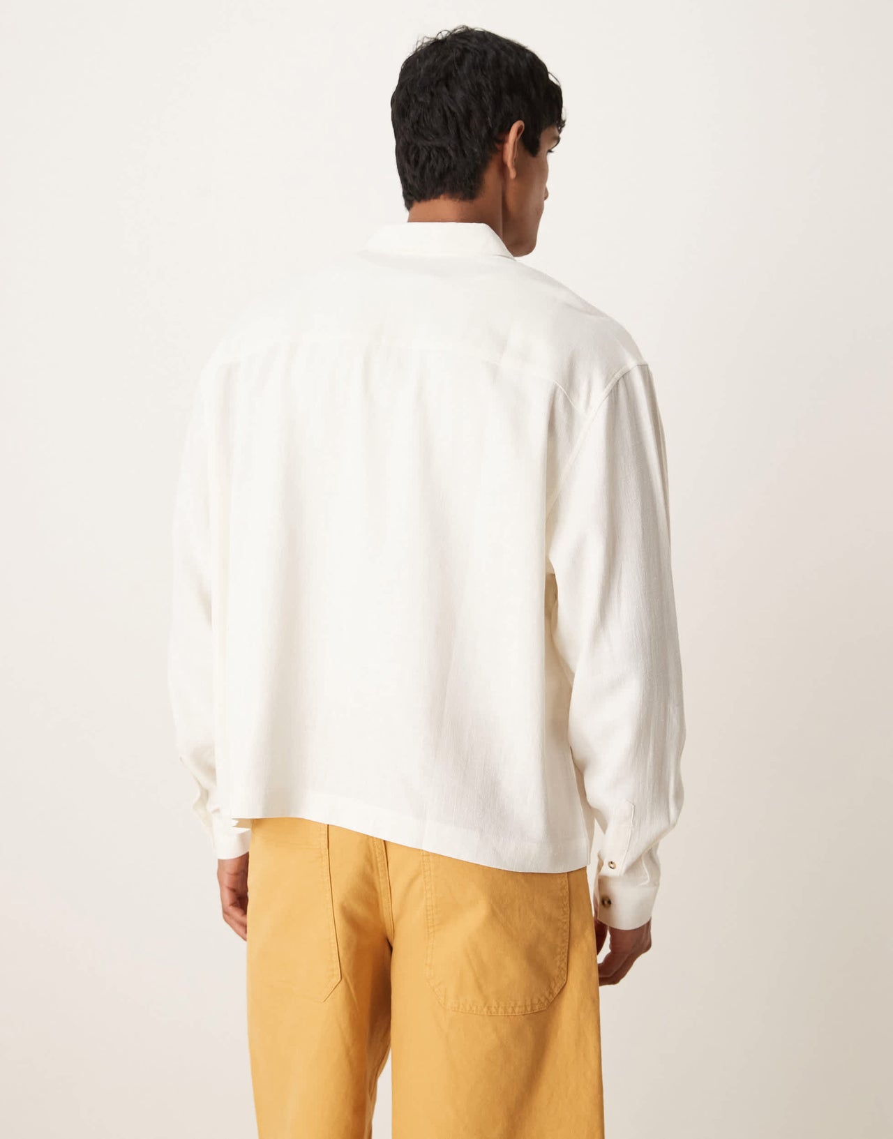 ASOS DESIGN boxy oversized linen blend shirt in white