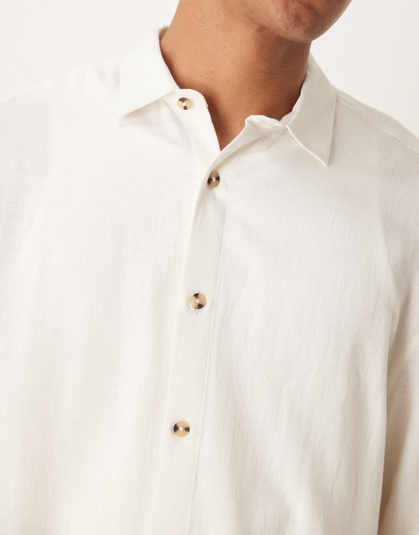 ASOS DESIGN boxy oversized linen blend shirt in white