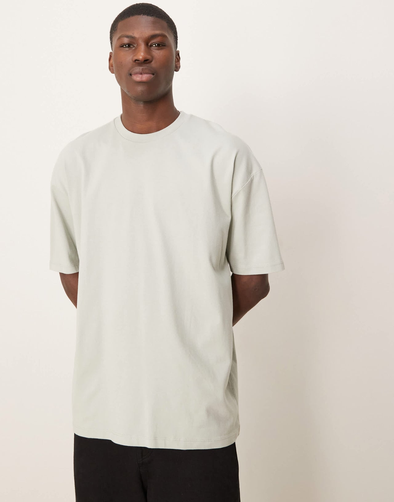 ASOS DESIG oversized t-shirt with scenic graphic in grey