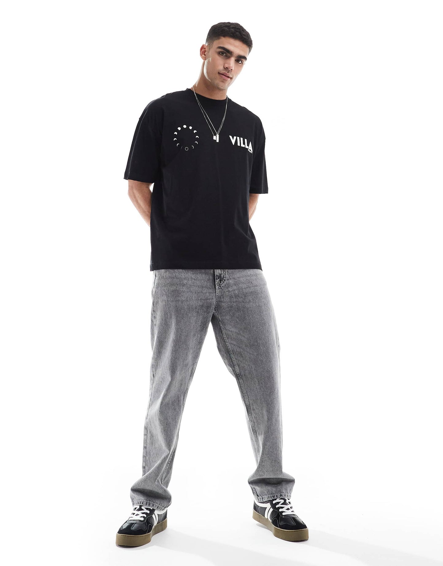ASOS DESIGN oversized t-shirt with palm graphic in black