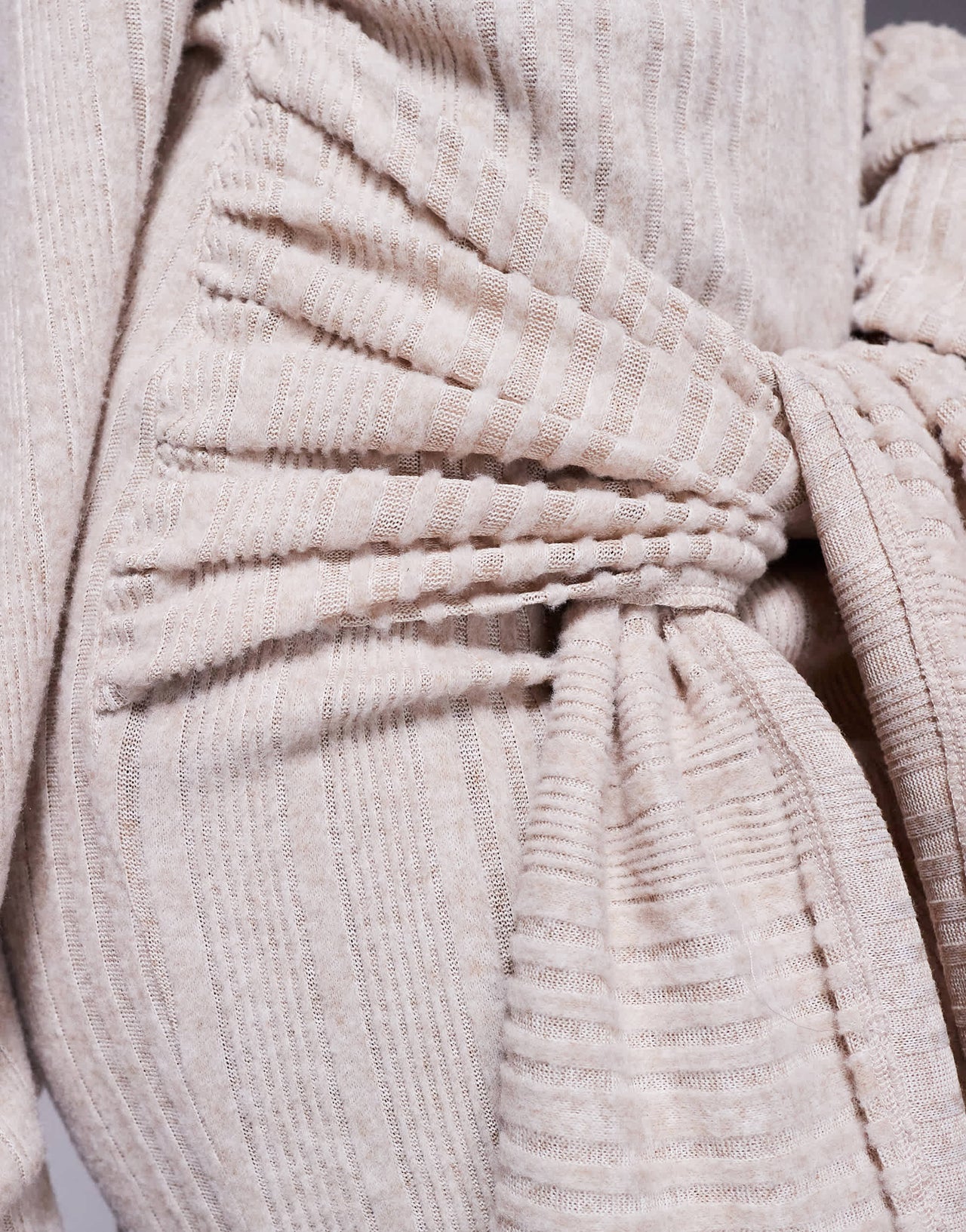 ASOS DESIGN supersoft chunky knit tie waist mini dress in oat