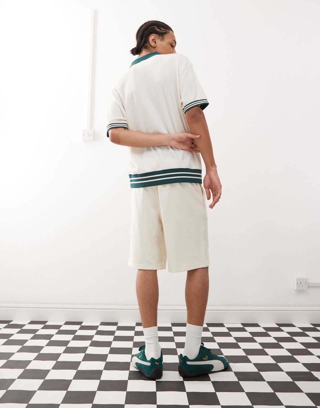 Champion Bermuda long shorts in off white