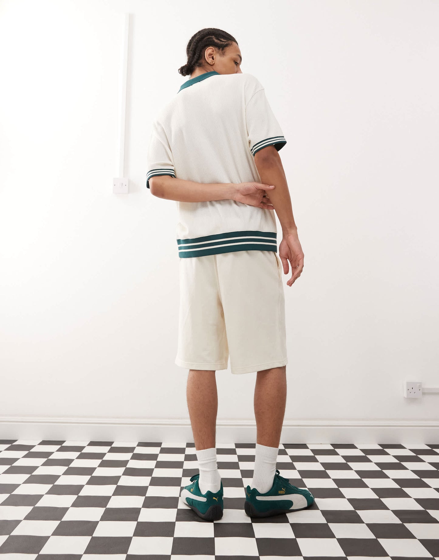Champion Bermuda long shorts in off white