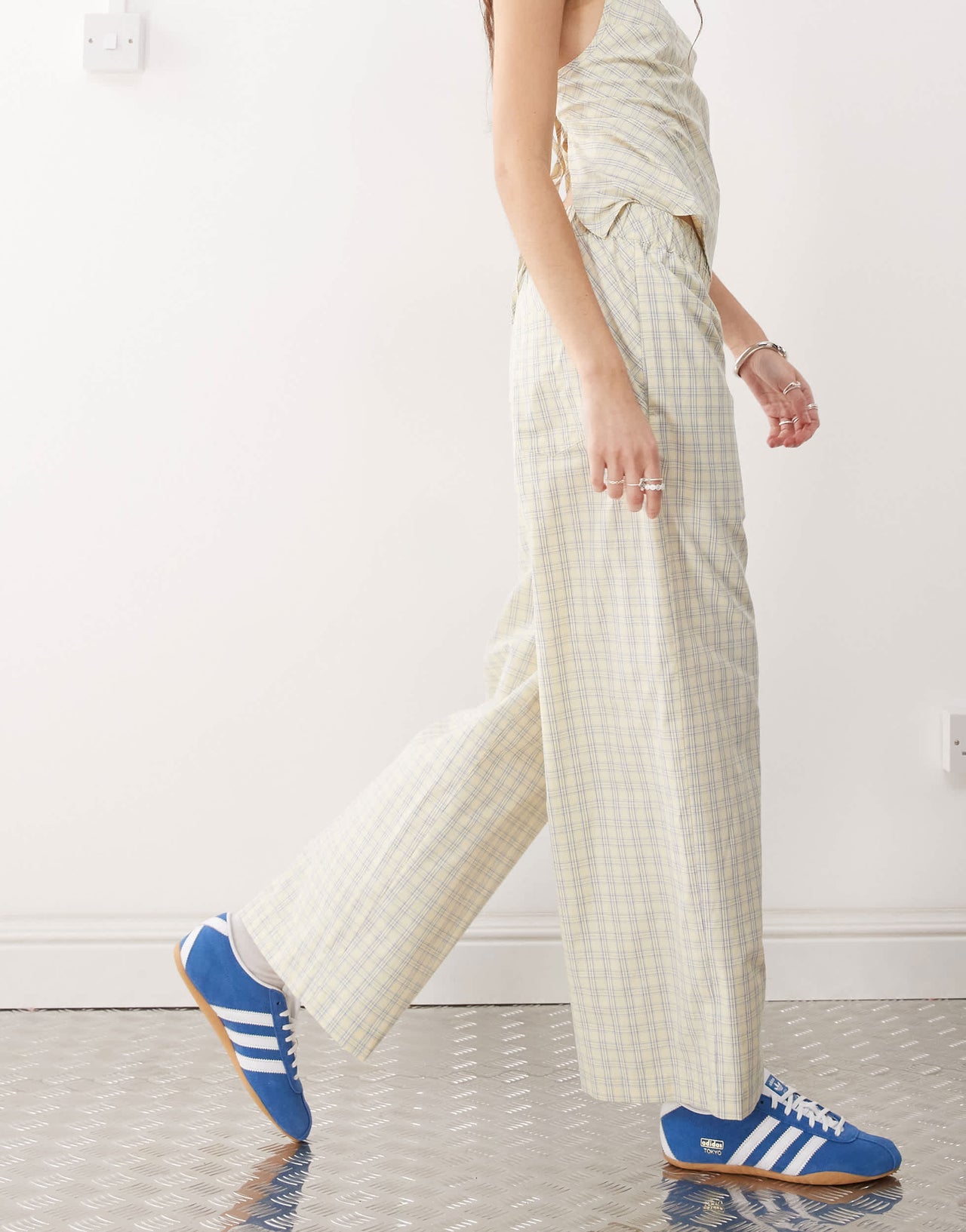 COLLUSION balloon co-ord trousers in yellow check