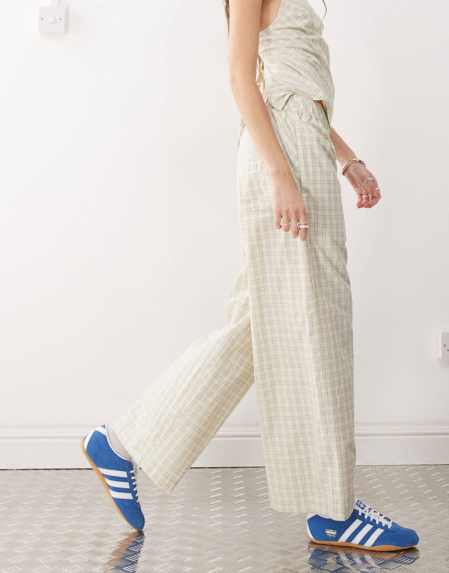 COLLUSION balloon co-ord trousers in yellow check