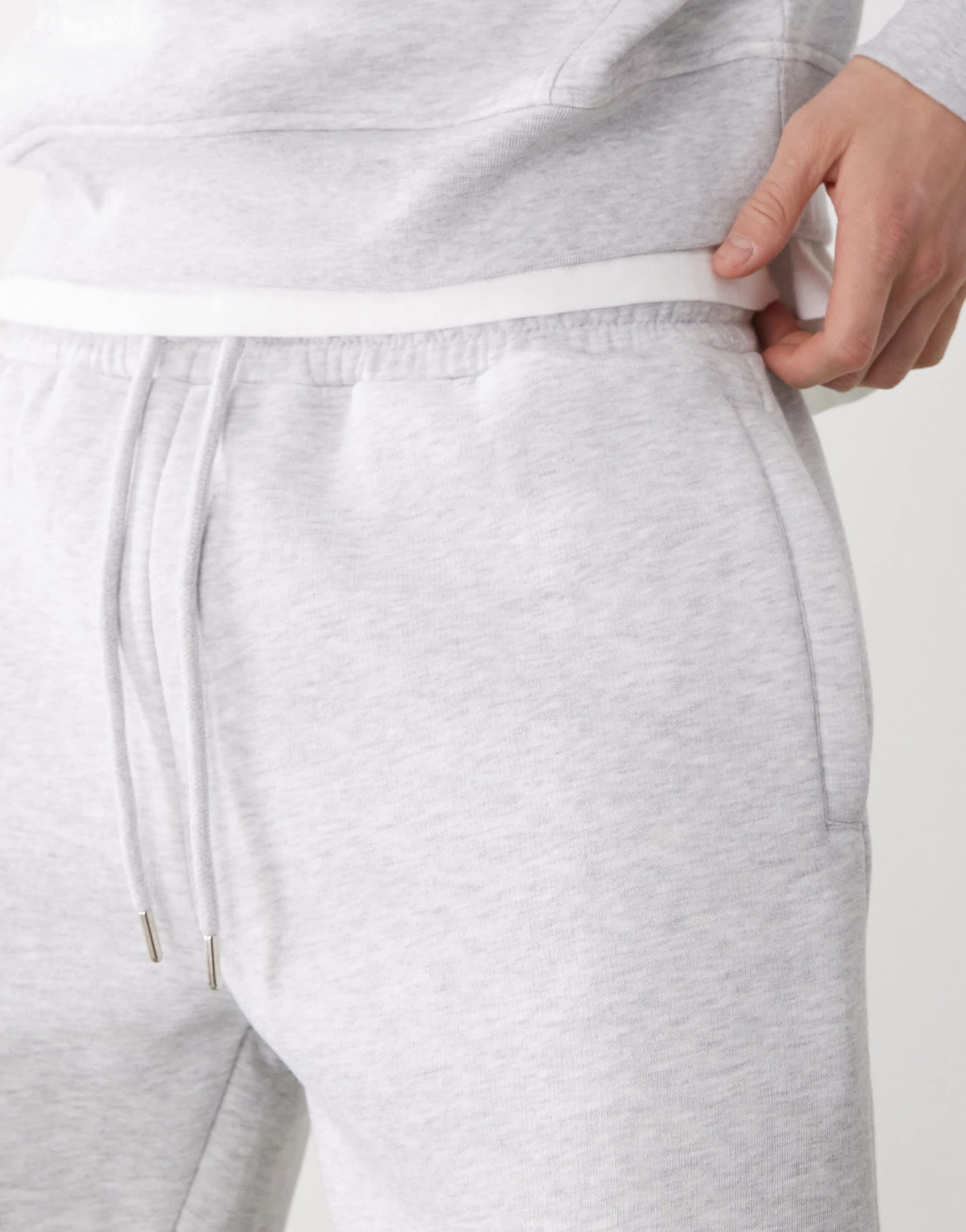Kickers fleece short in light grey marl co-ord