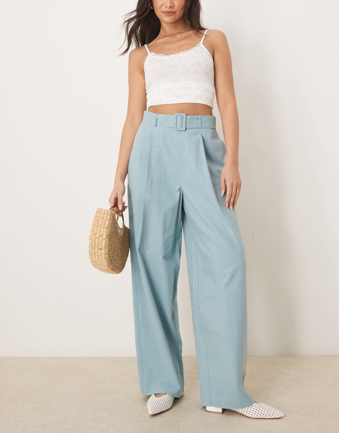 ASOS DESIGN clean balloon trousers in turquoise