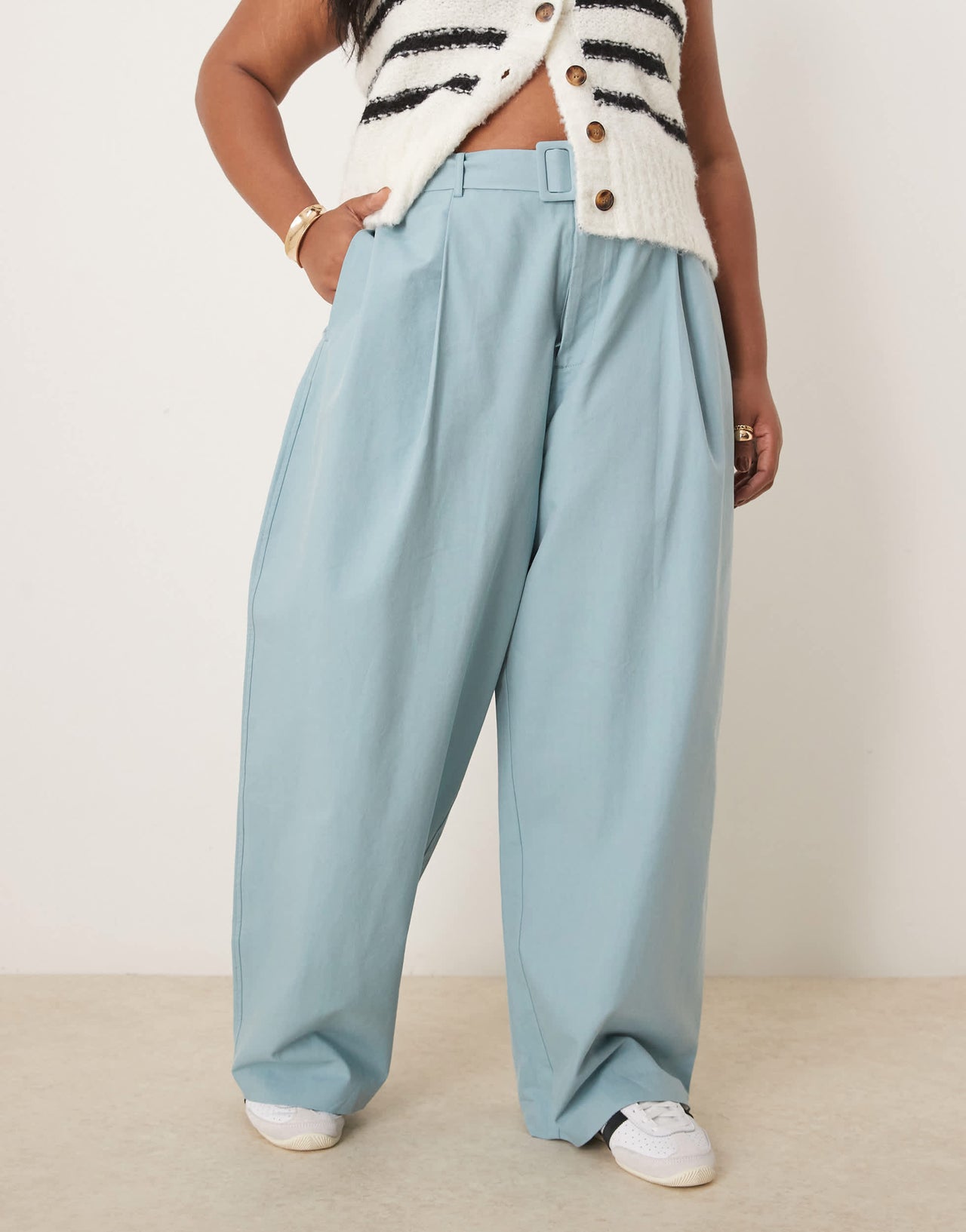 ASOS DESIGN Curve clean balloon trousers in turquoise