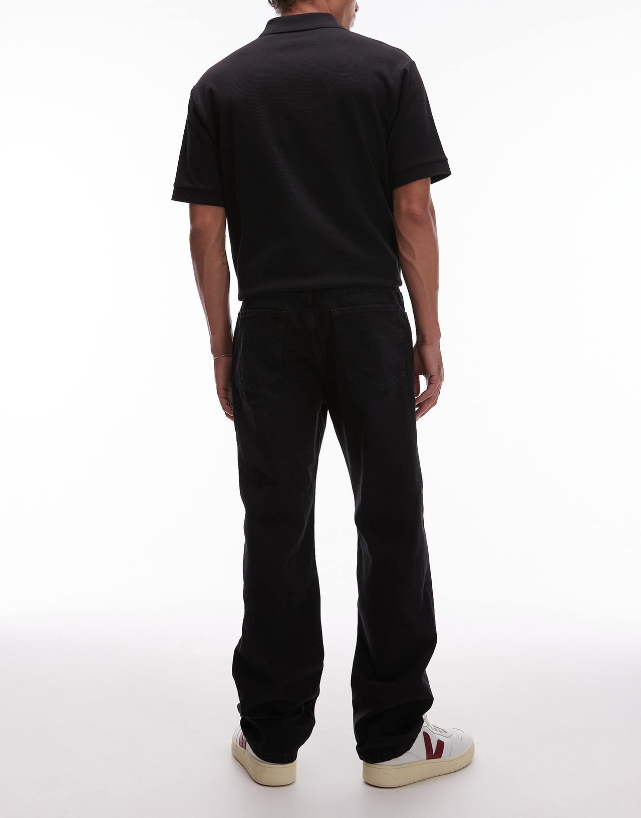 Mango Moby relaxed straight fit jeans in black