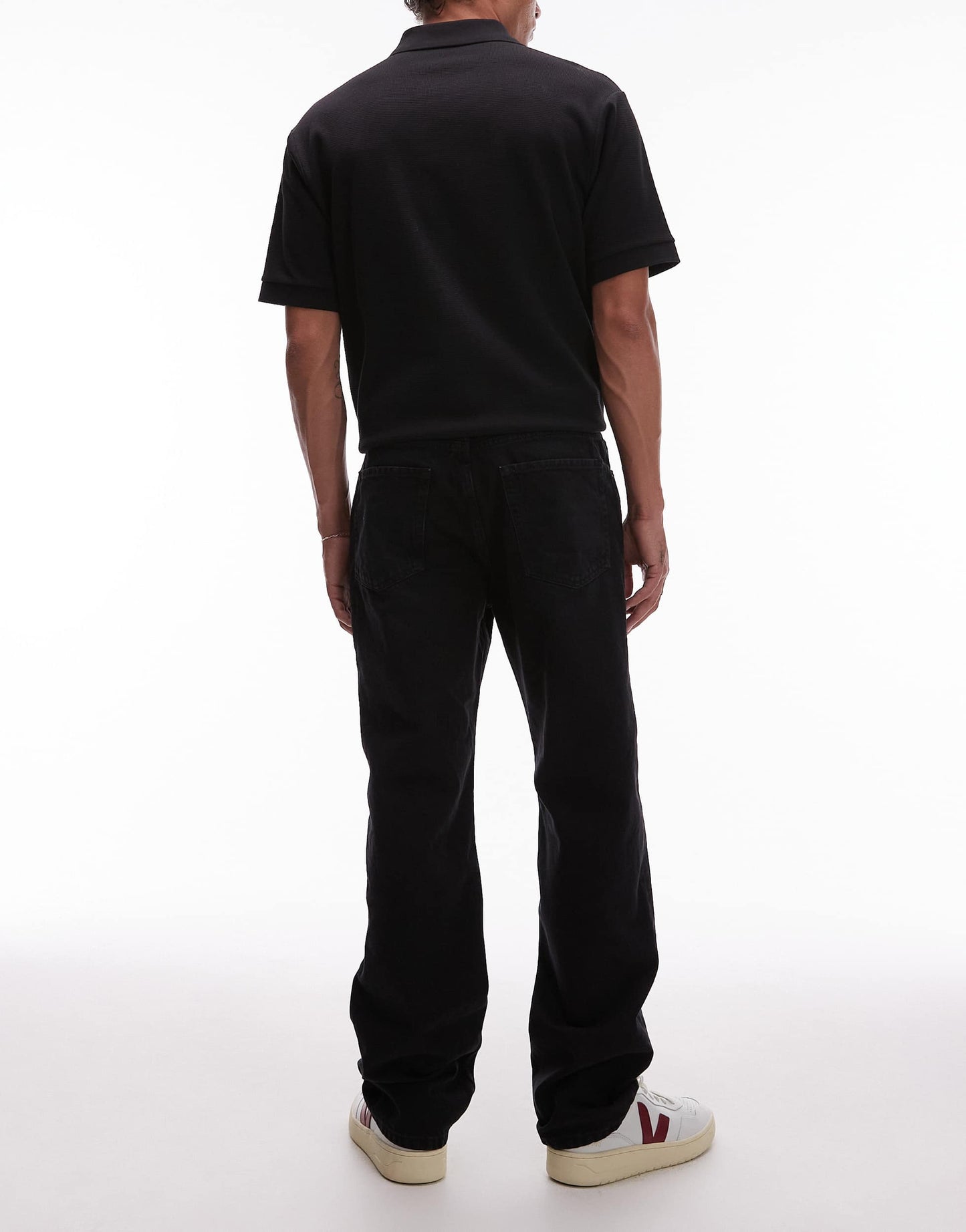 Mango Moby relaxed straight fit jeans in black