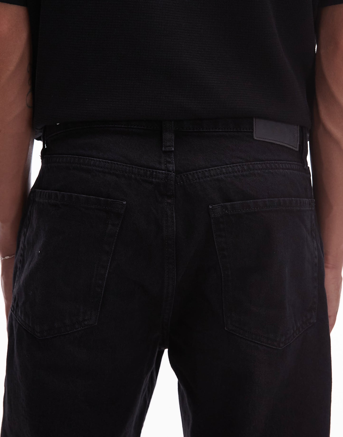Mango Moby relaxed straight fit jeans in black