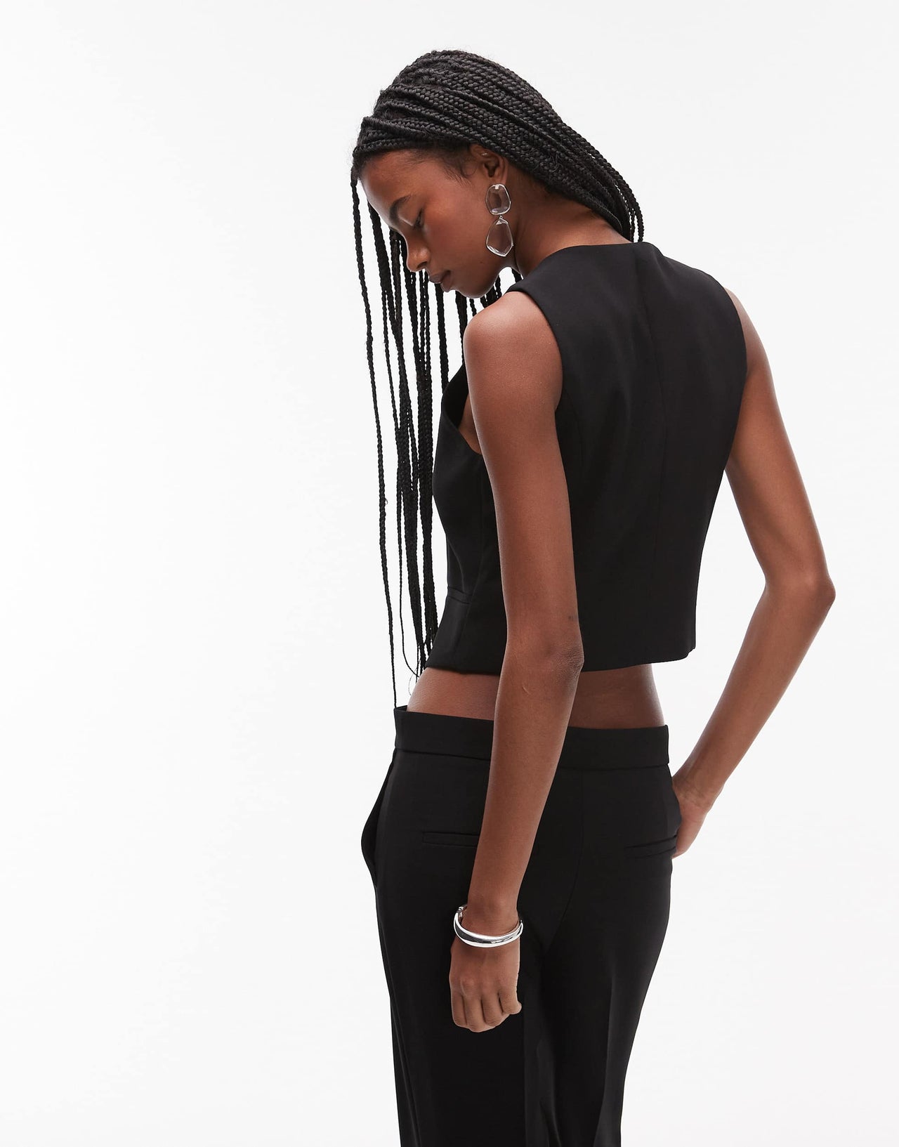 Mango tailored waistcoat co-ord in black