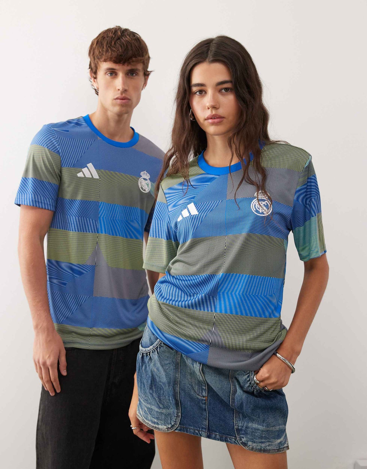 adidas Football Real Madrid 25/26 pre match shirt in blue and green
