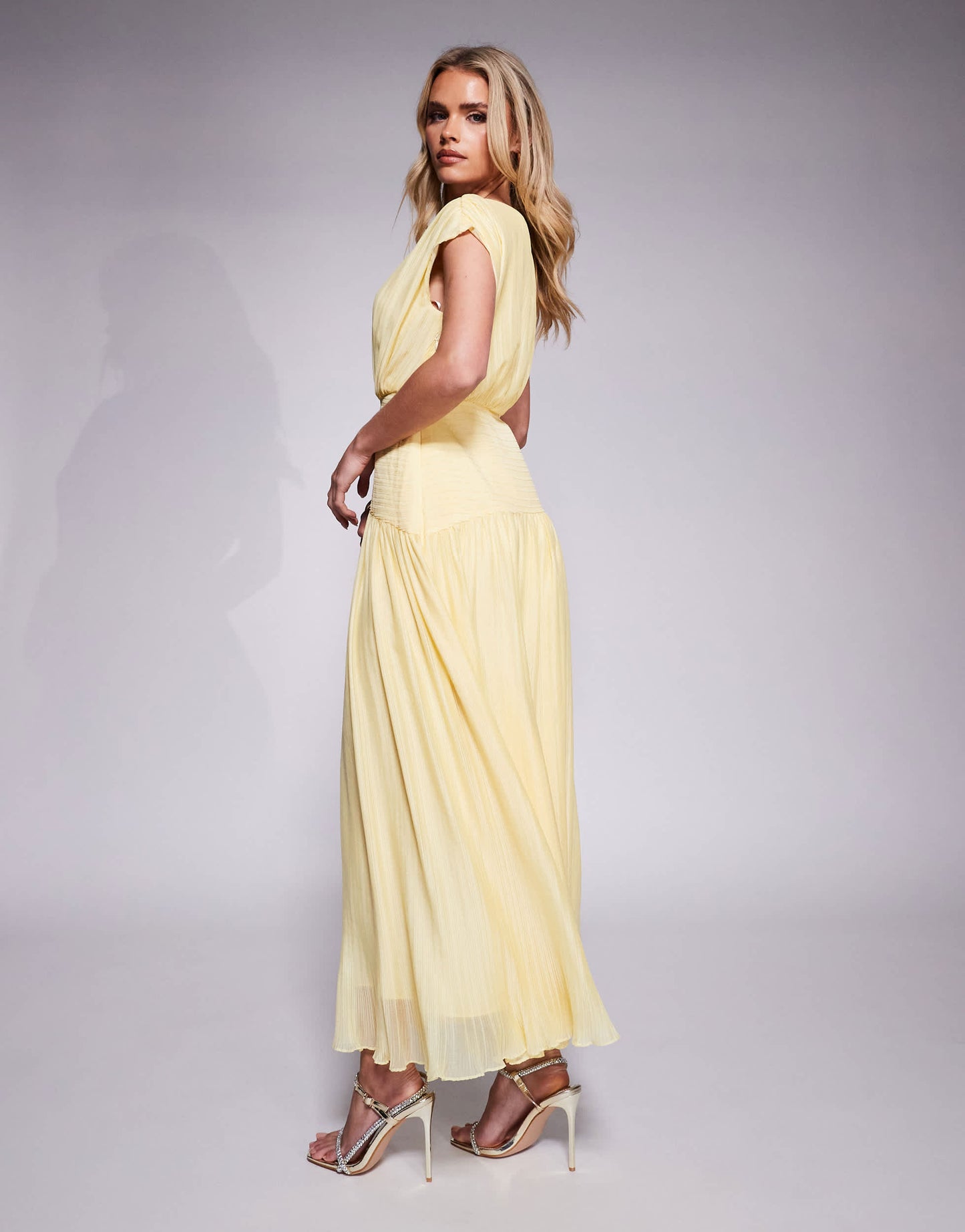 Ever New Petite drop hem maxi dress in lemon