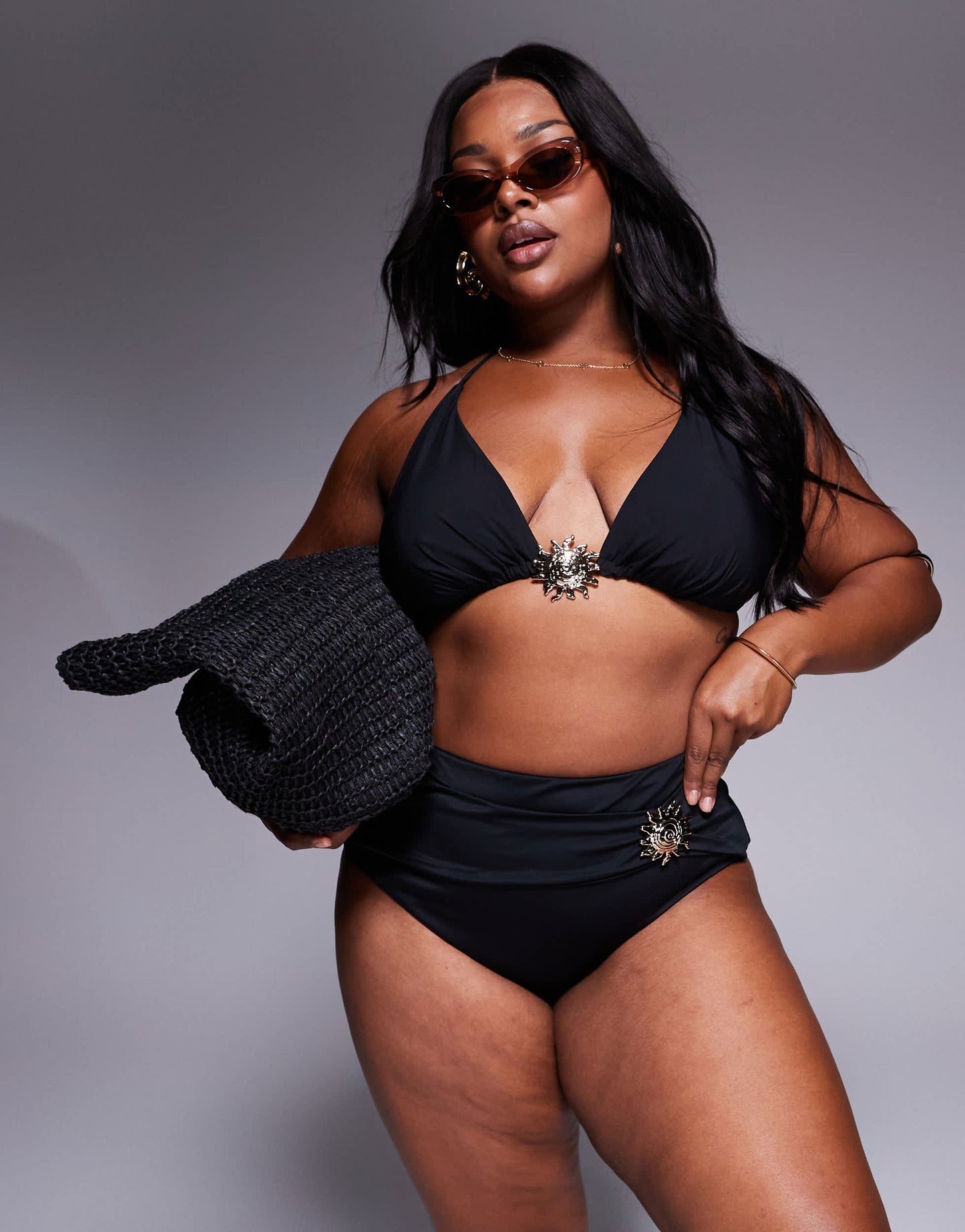 ASOS DESIGN Curve Celina bikini top with swirl trim