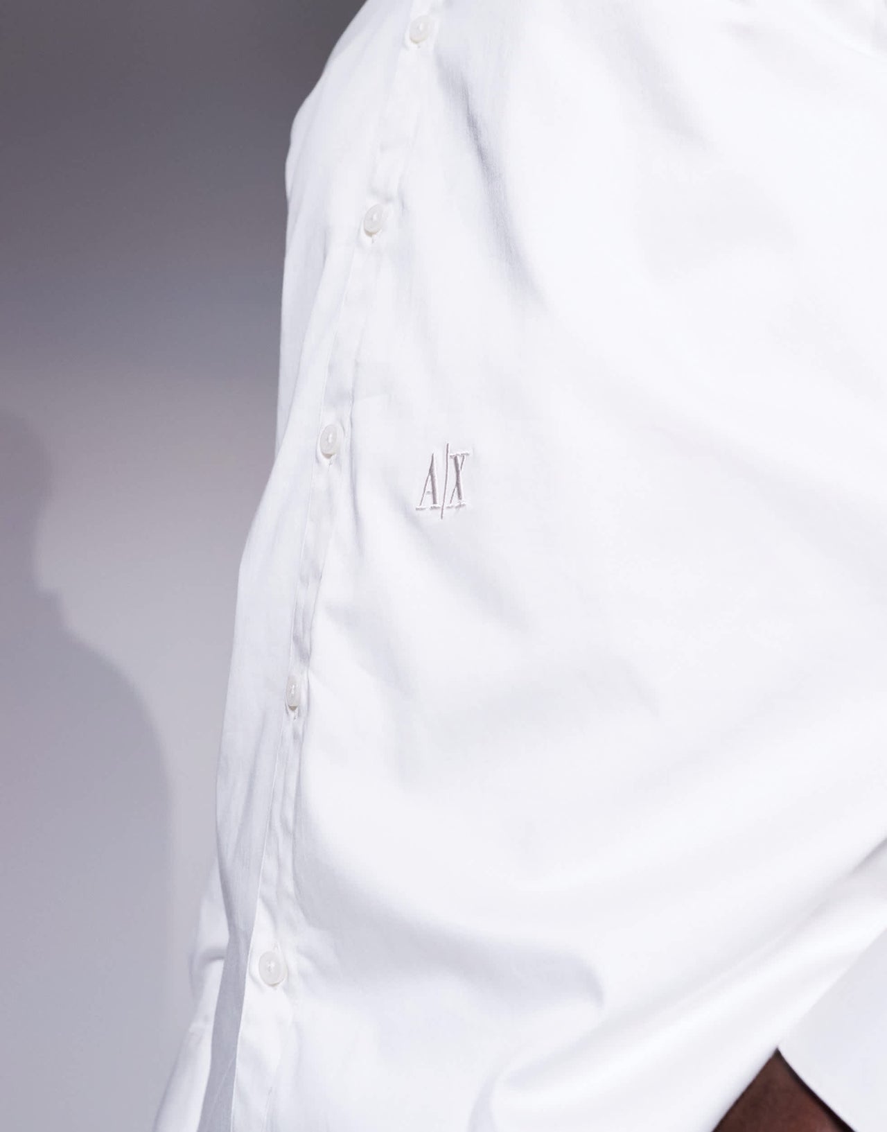 Armani Exchange oxford shirt with logo in white