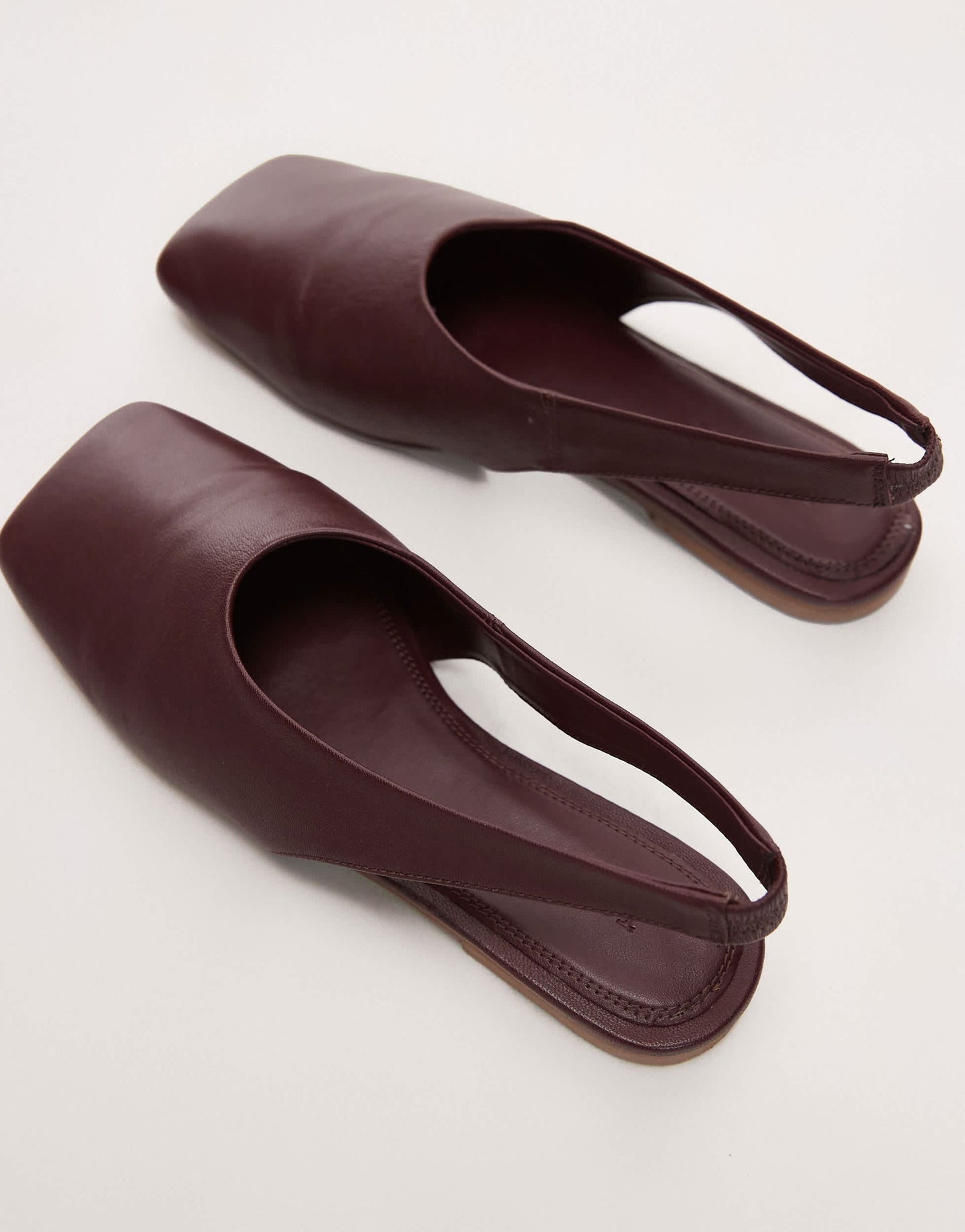 Topshop Brit leather slingback ballet in burgundy
