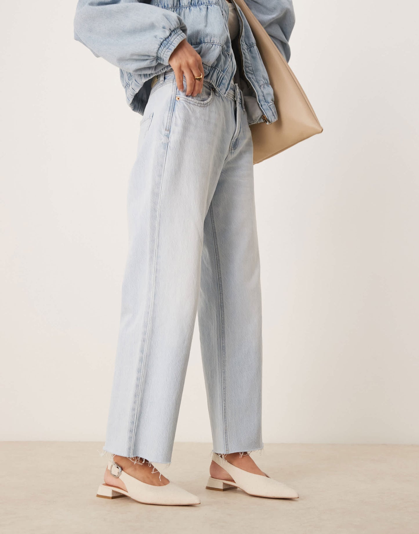 ASOS DESIGN Leonora slingback ballet in natural fabrication