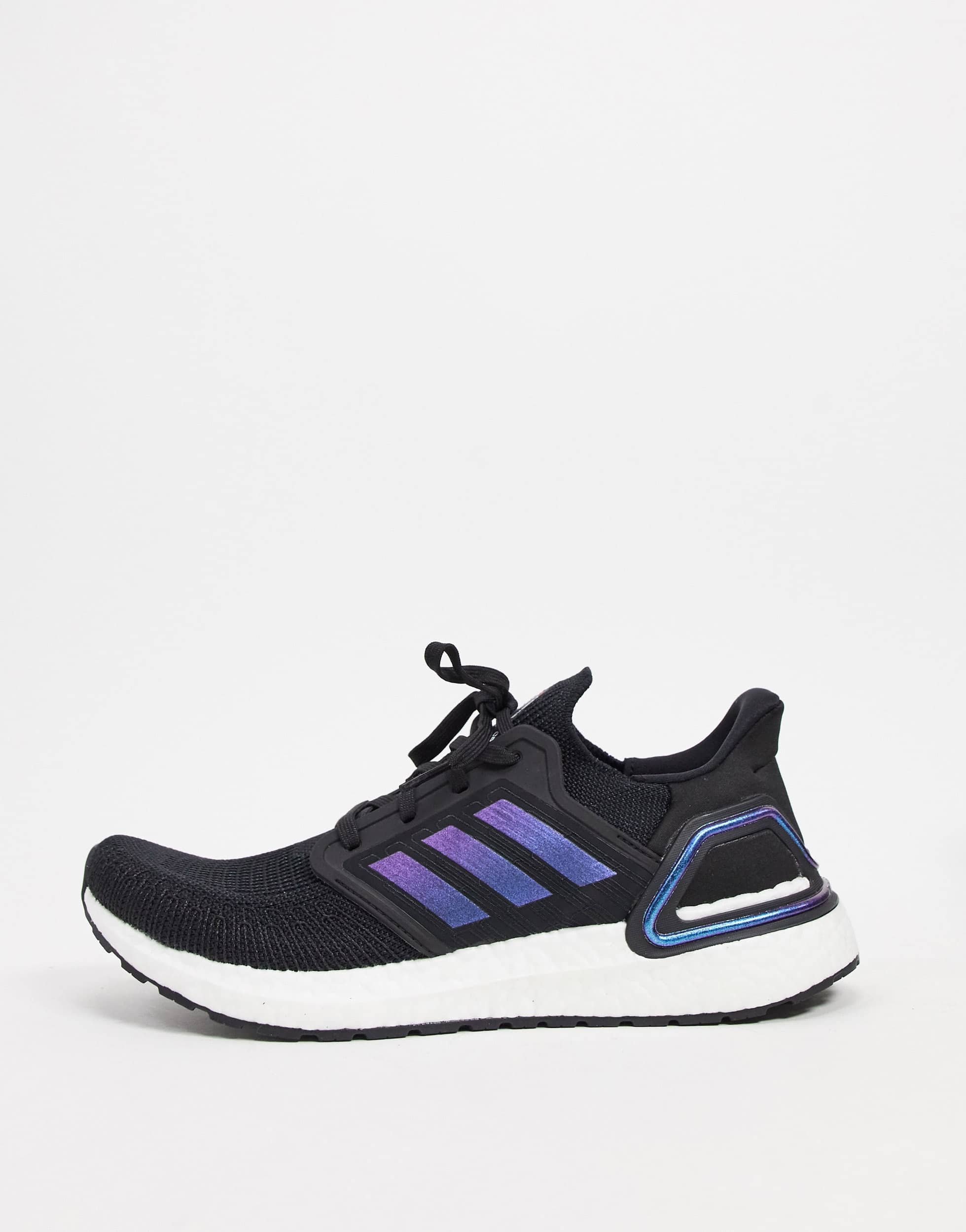 adidas Ultraboost 20 trainers in black with blue detail