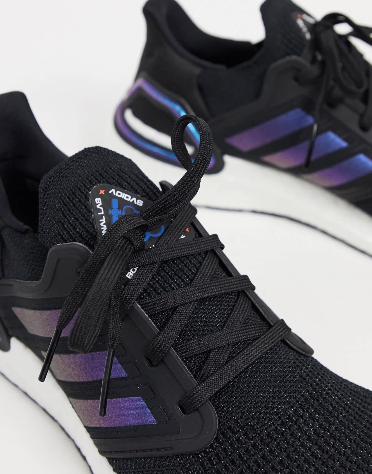 adidas Ultraboost 20 trainers in black with blue detail