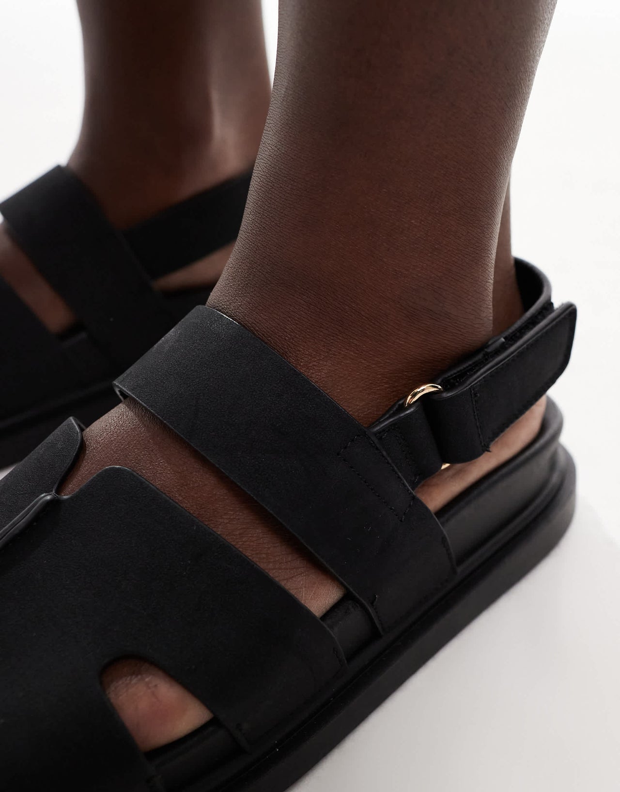 New Look slingback cross strap sandal in black