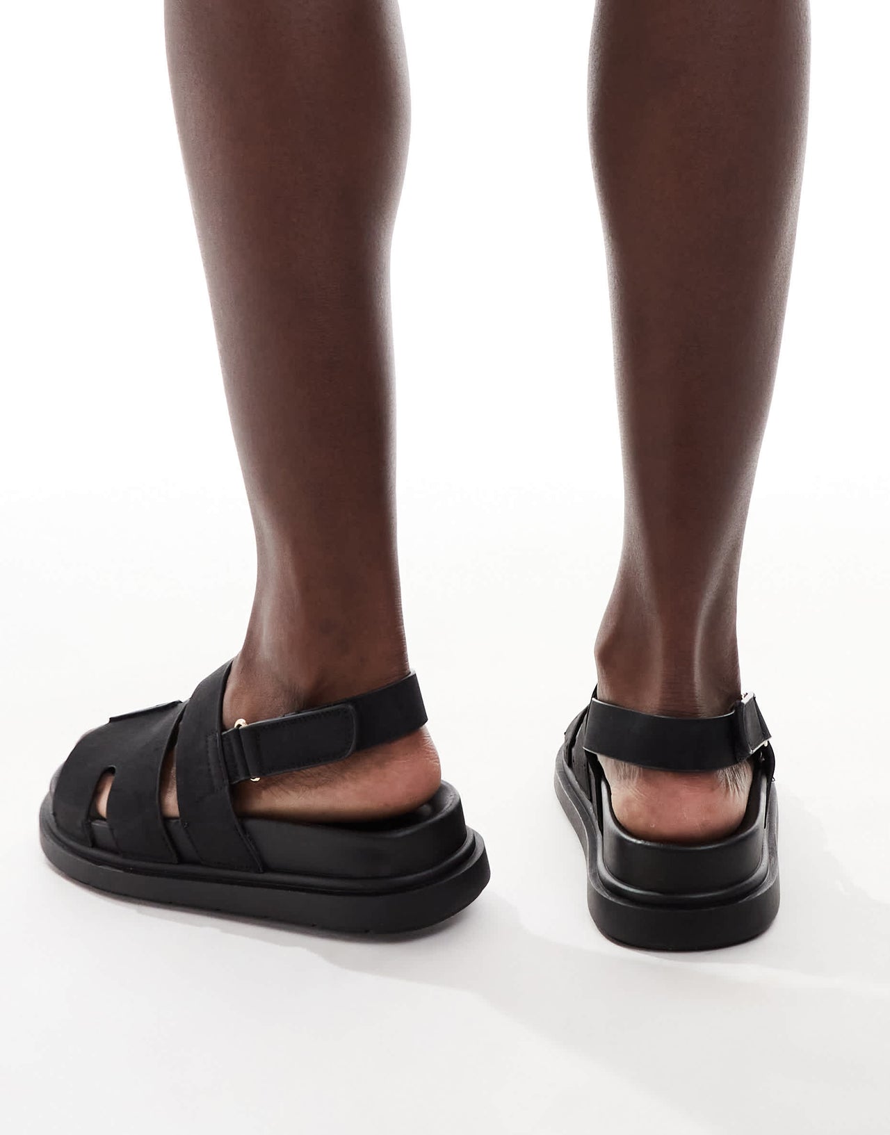 New Look slingback cross strap sandal in black