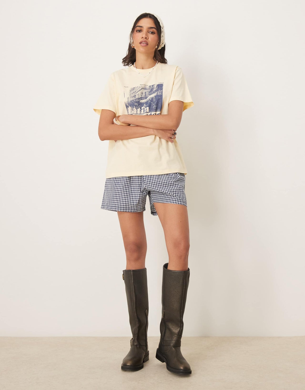 ASOS DESIGN regular fit t-shirt with Latin quarter graphic in lemon