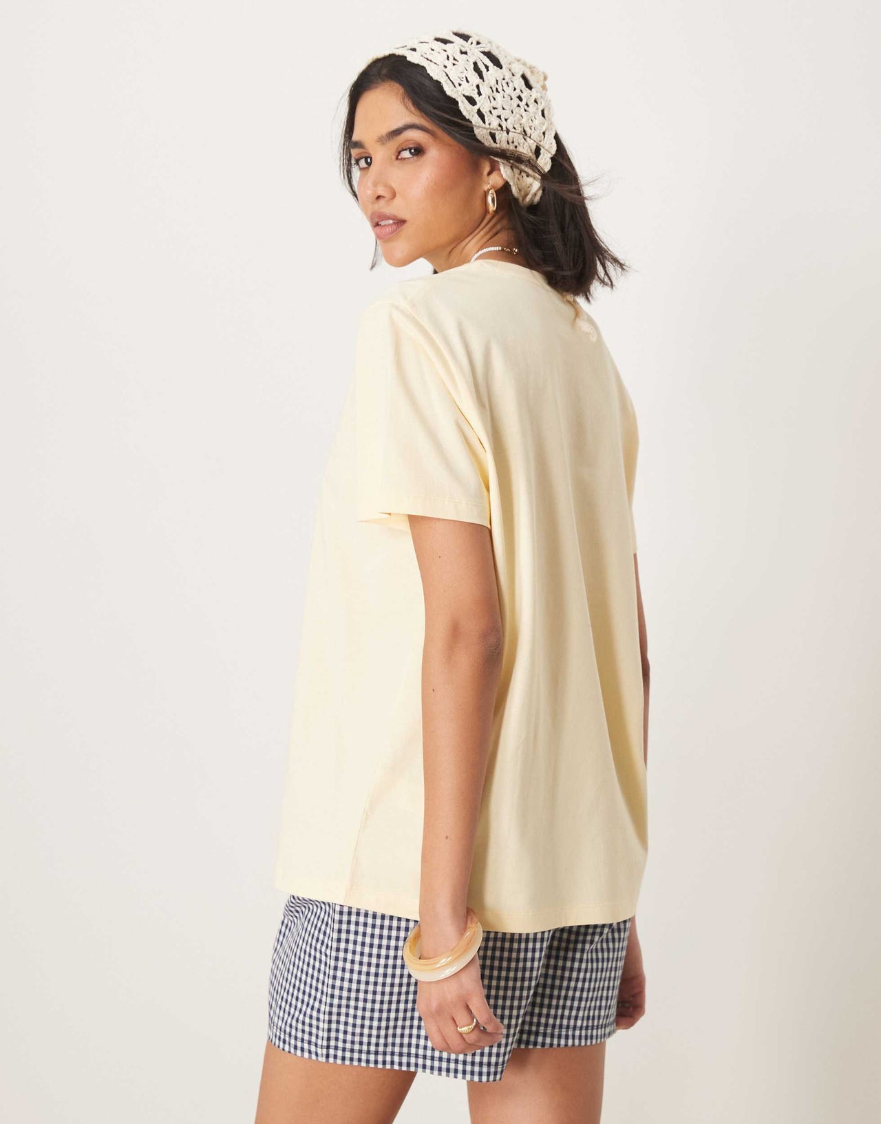 ASOS DESIGN regular fit t-shirt with Latin quarter graphic in lemon