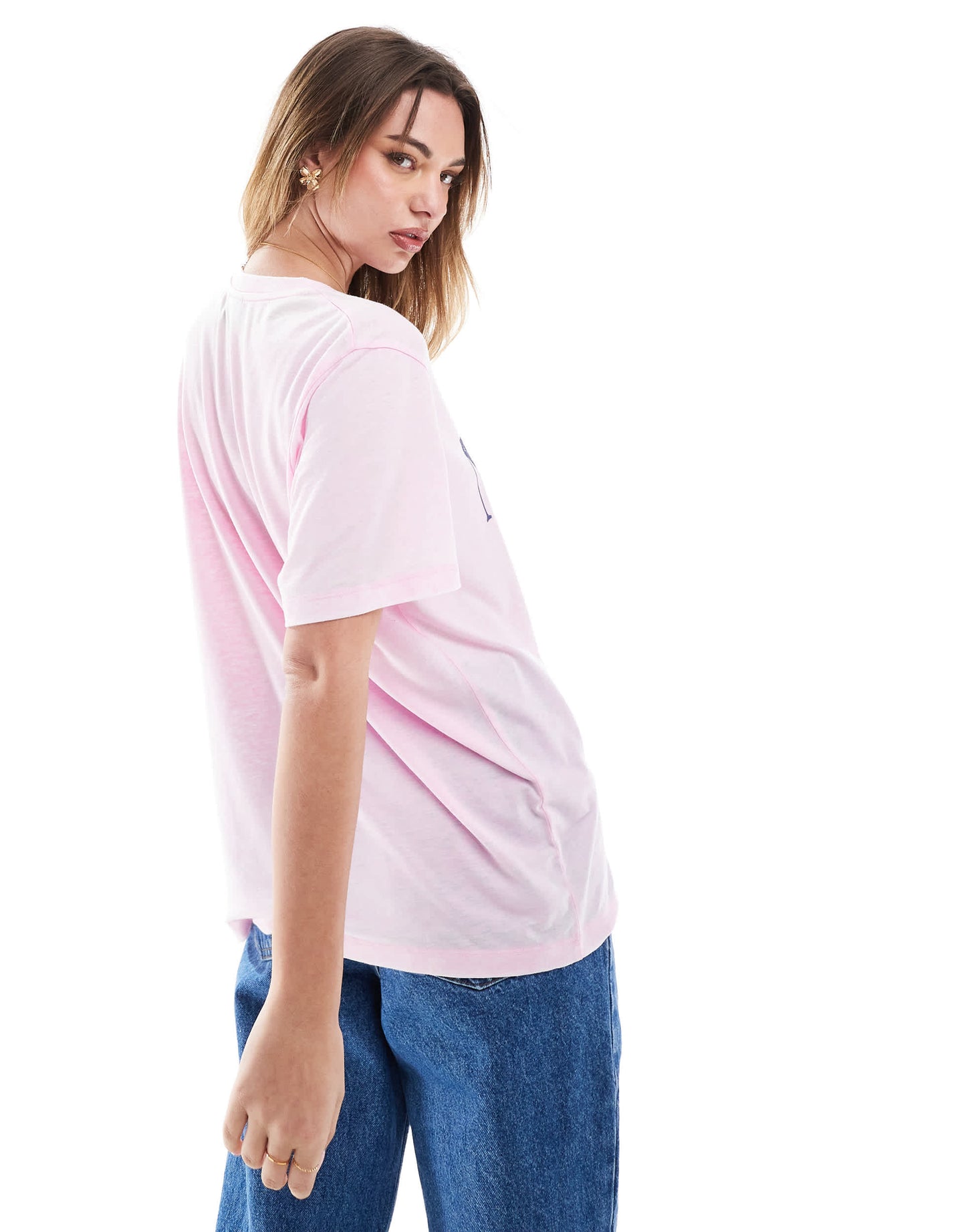 ASOS DESIGN regular fit t-shirt in burn out with Santa Monica beach graphic in pink