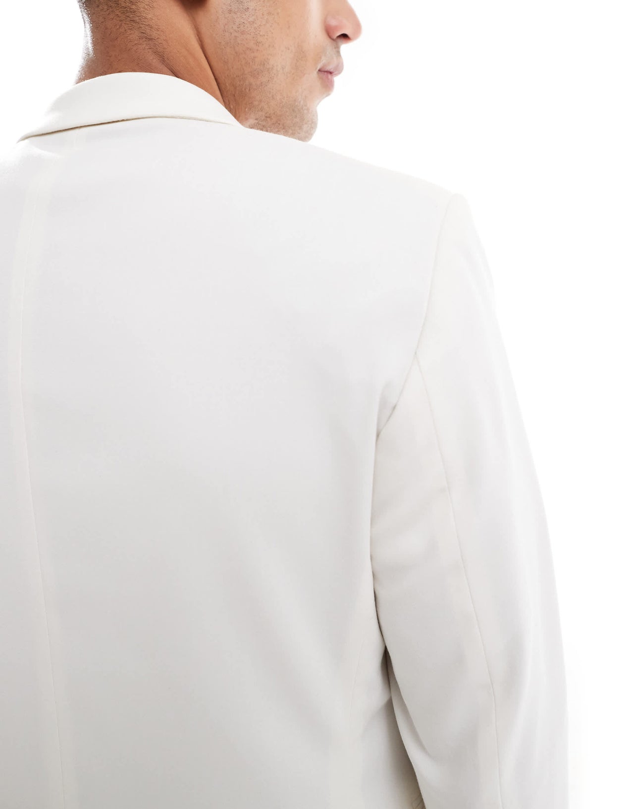 ASOS DESIGN slim suit jacket in ecru