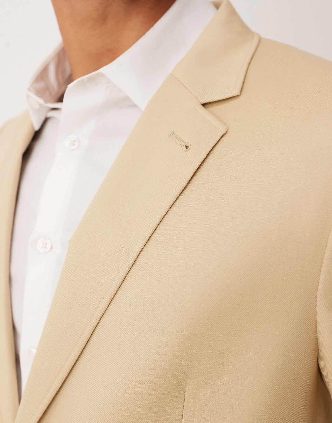 ASOS DESIGN slim cotton linen blend blazer in stone