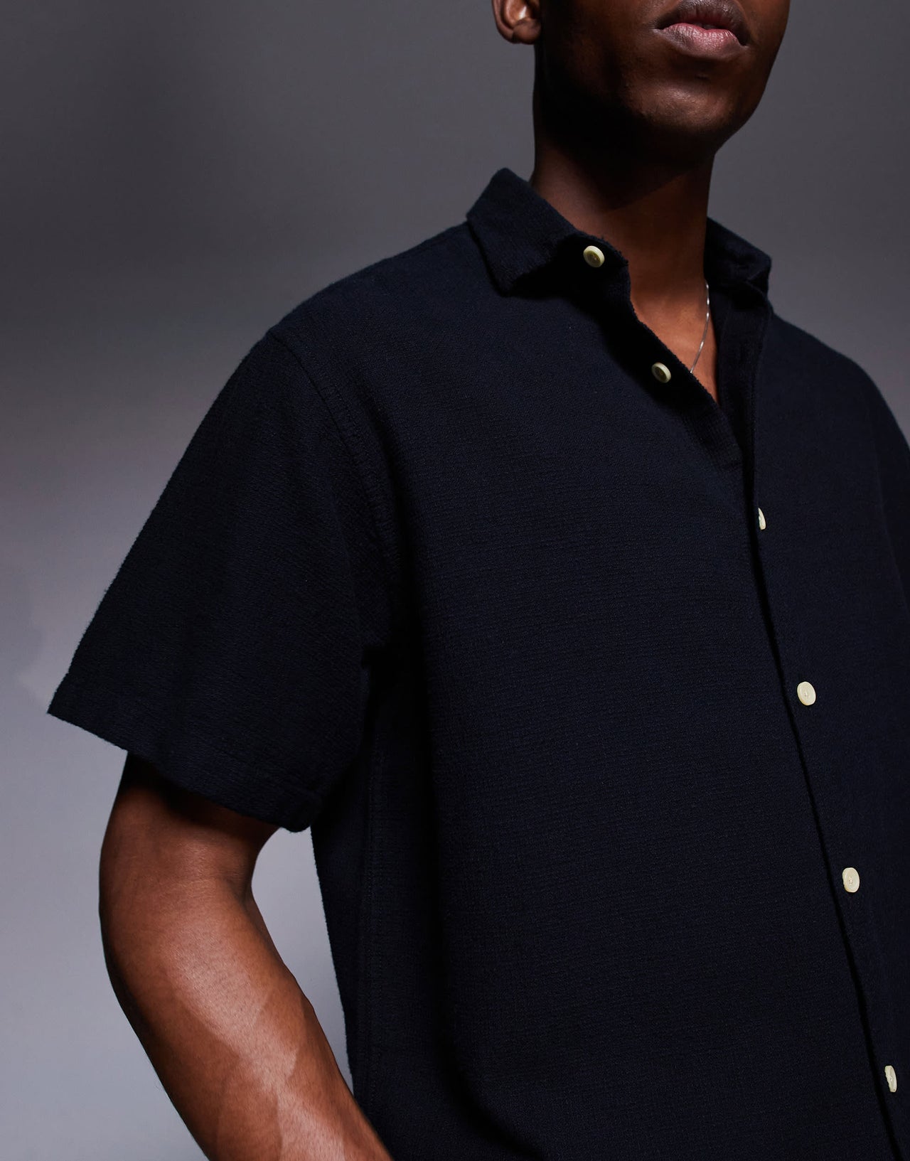 ADPT oversized short sleeve shirt in black