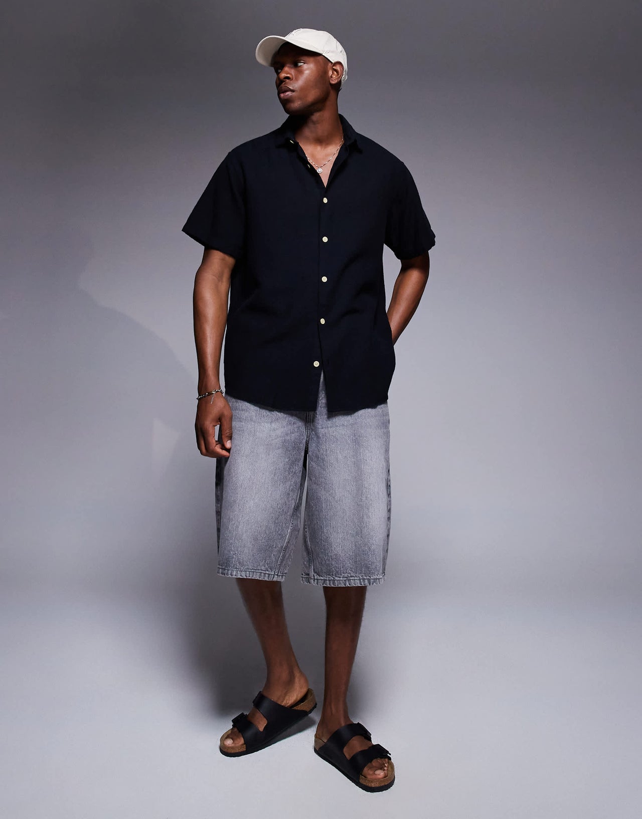 ADPT oversized short sleeve shirt in black