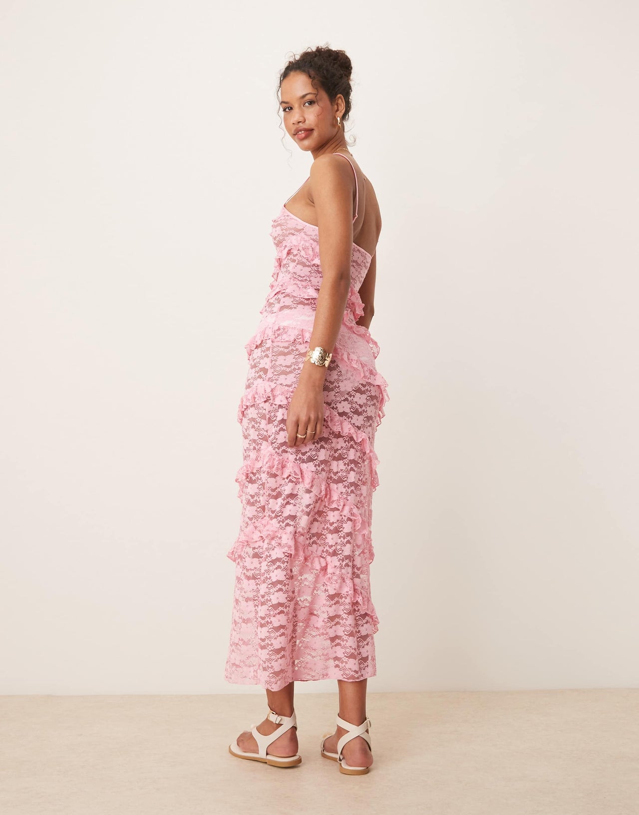 Wild Lovers Lace Maxi Beach Dress in pink