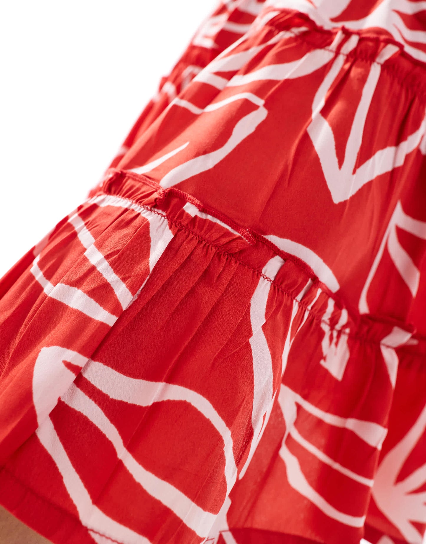 Wednesday's Girl bold bloom print mini skirt co-ord in red