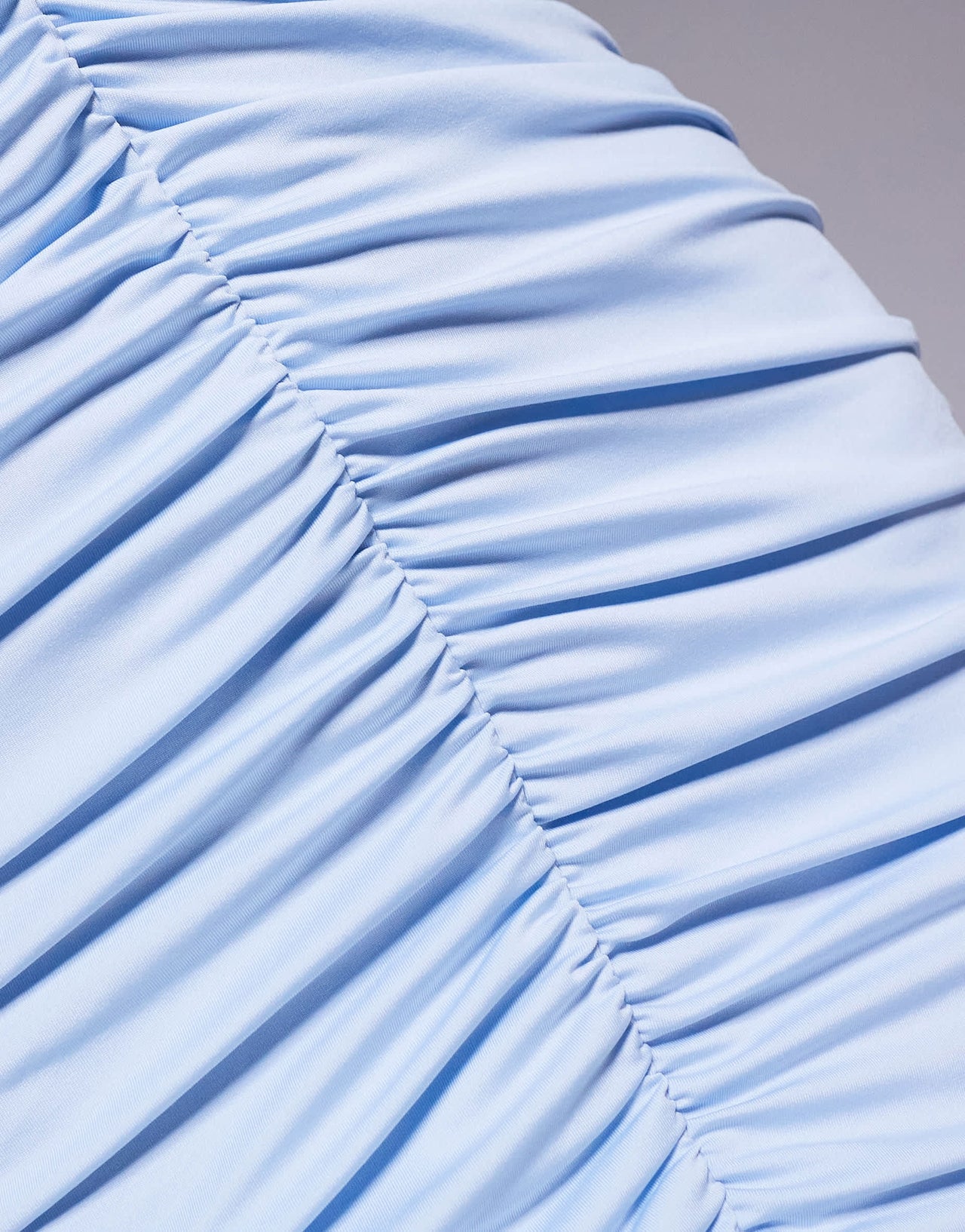 Aria Cove double layered slinky ruched high neck bodycon maxi dress in baby blue