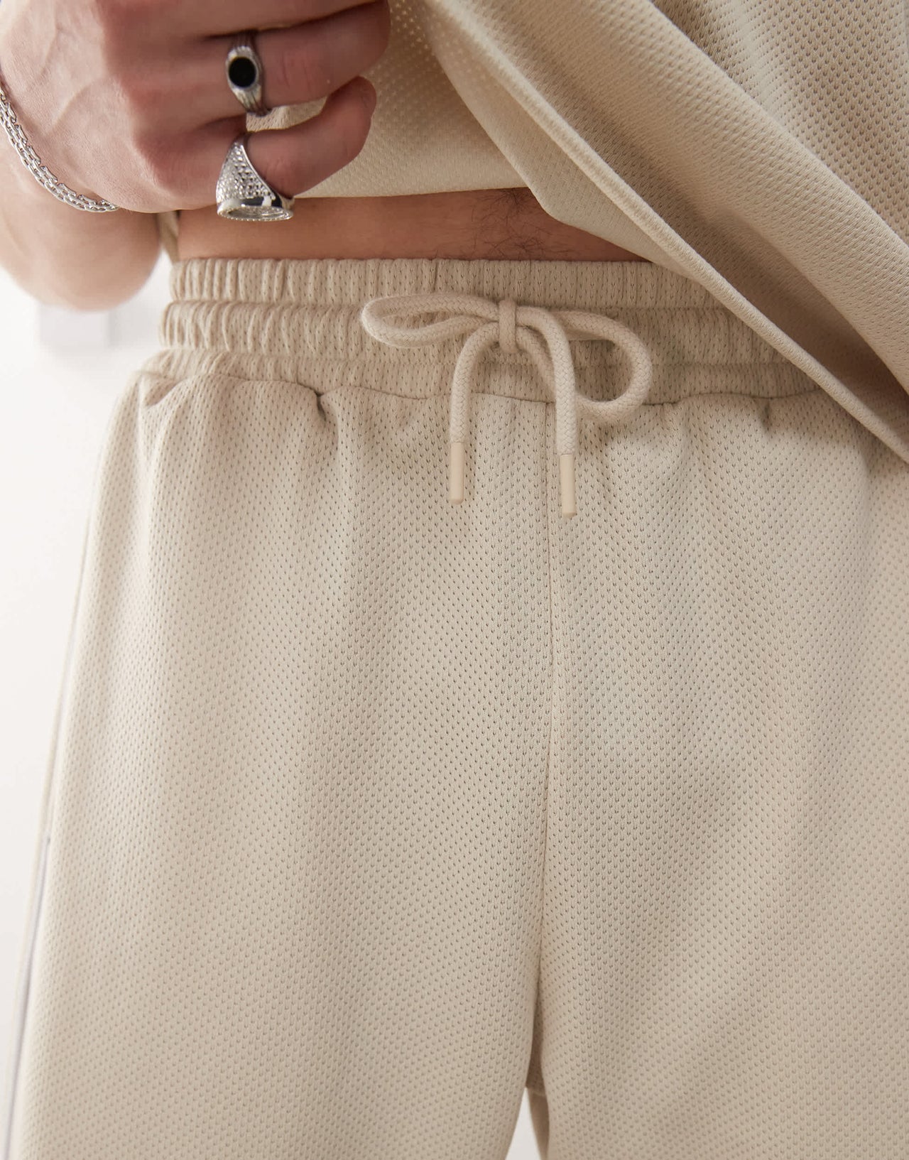 Umbro panelled mesh shorts in beige