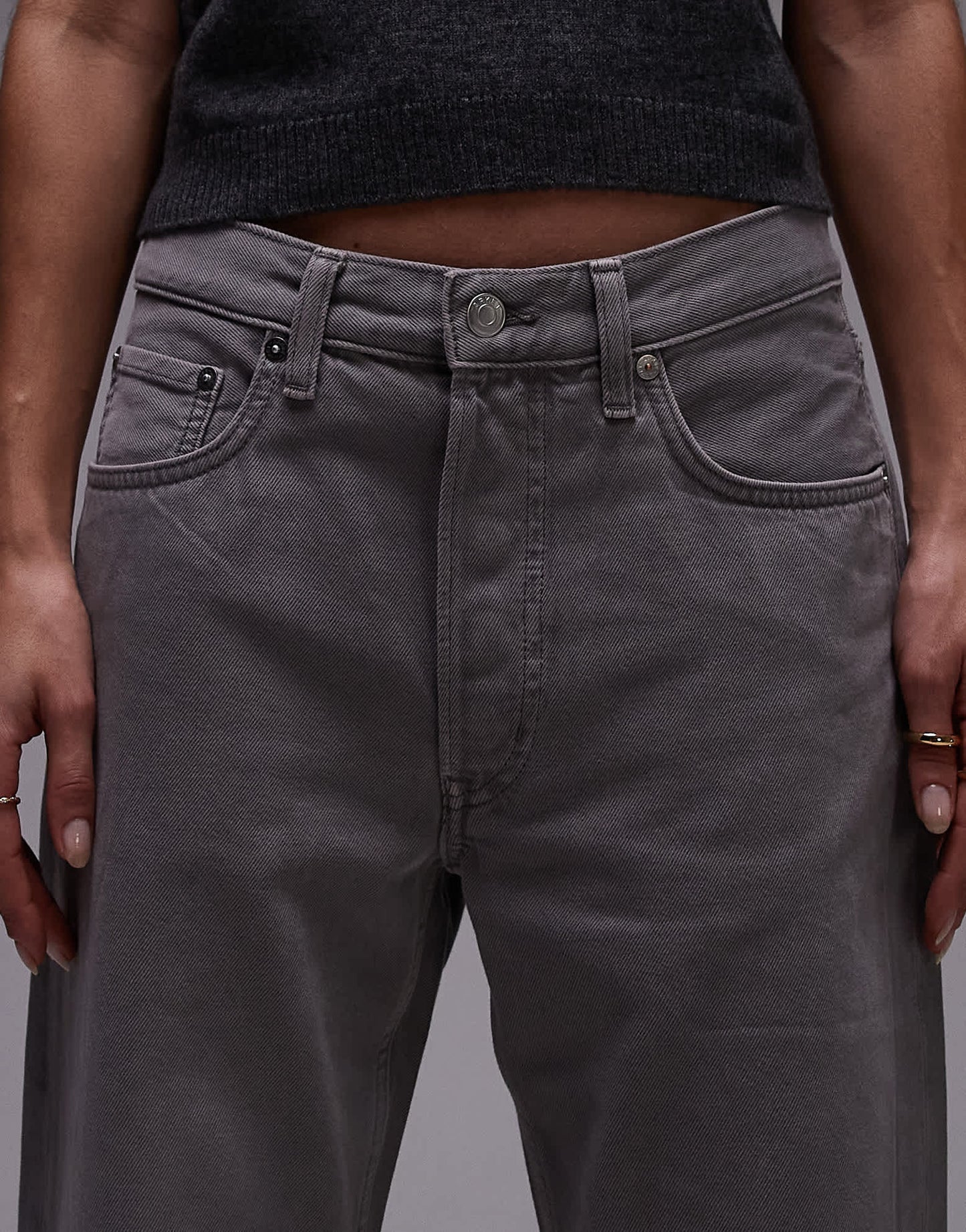 ARKET Shore low waist relaxed boyfriend fit jeans in soft grey wash