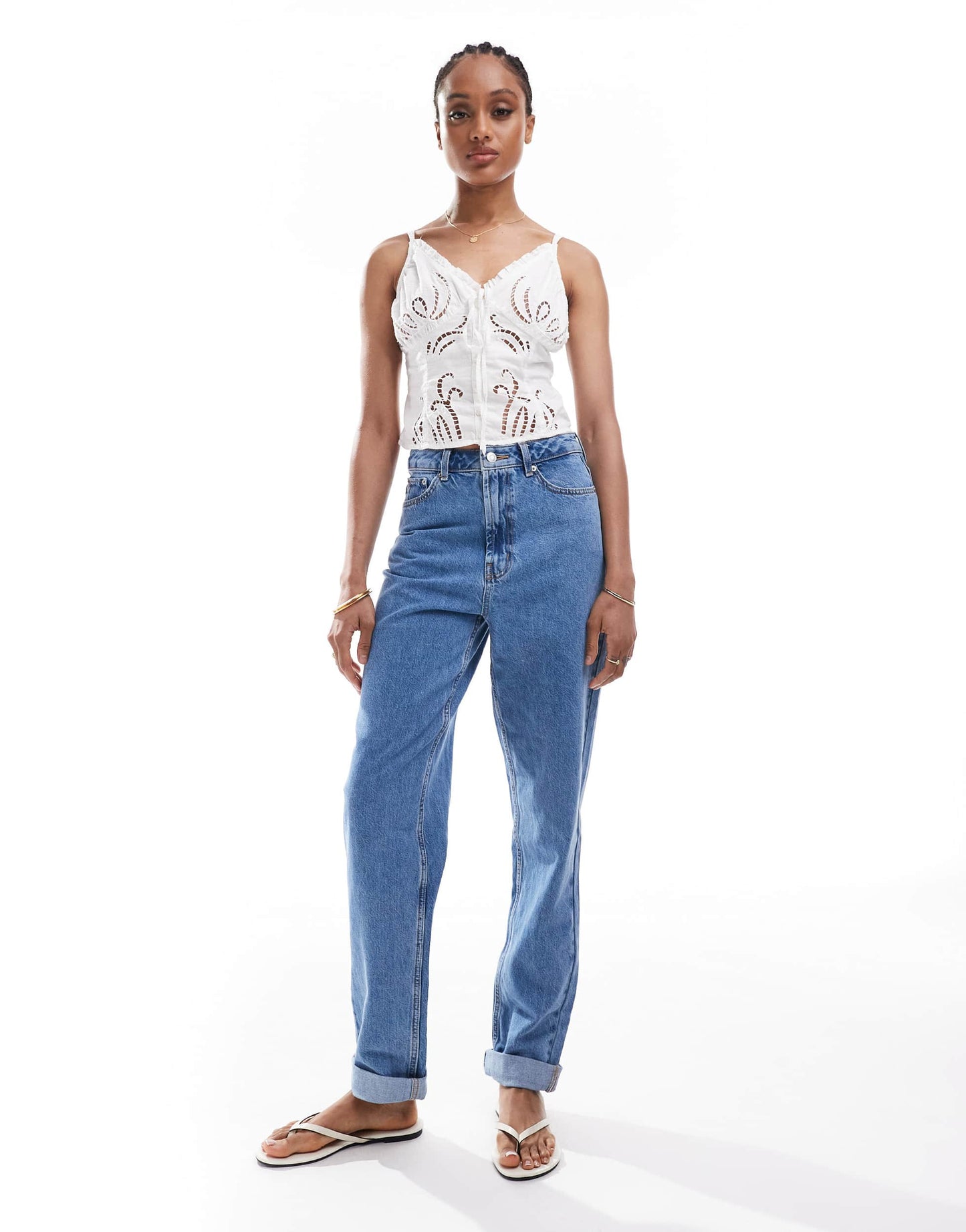 ASOS DESIGN Tall high rise relaxed mom jeans in clean blue