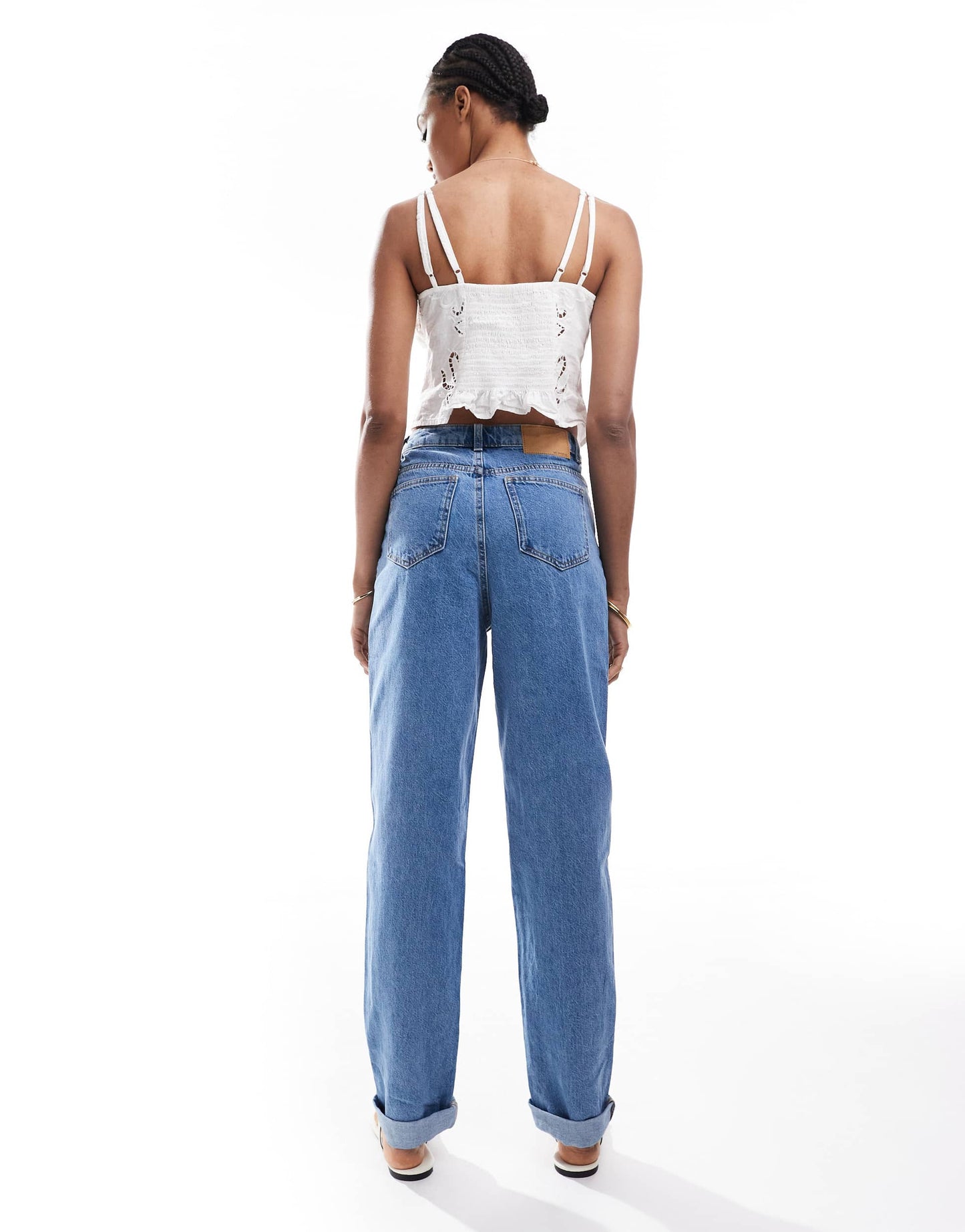ASOS DESIGN Tall high rise relaxed mom jeans in clean blue
