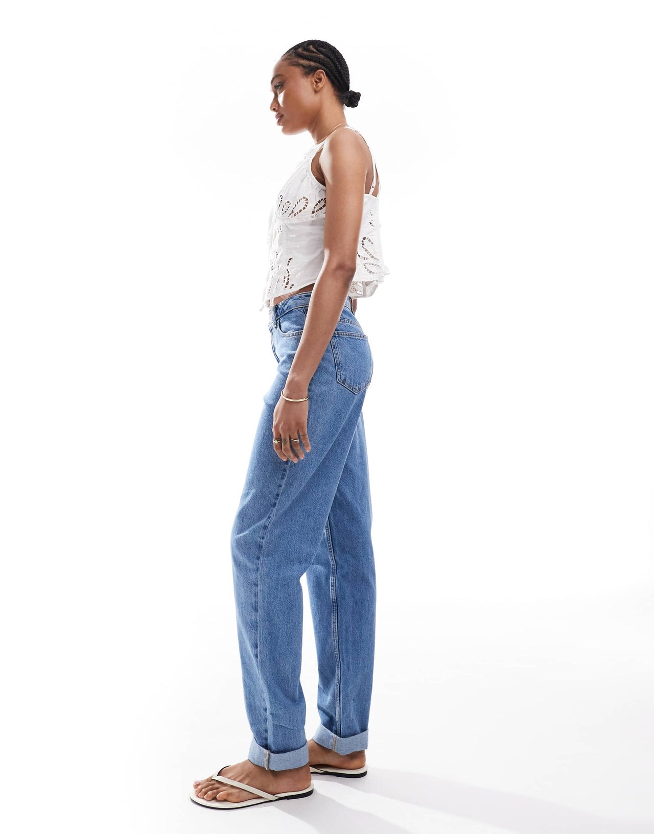 ASOS DESIGN Tall high rise relaxed mom jeans in clean blue