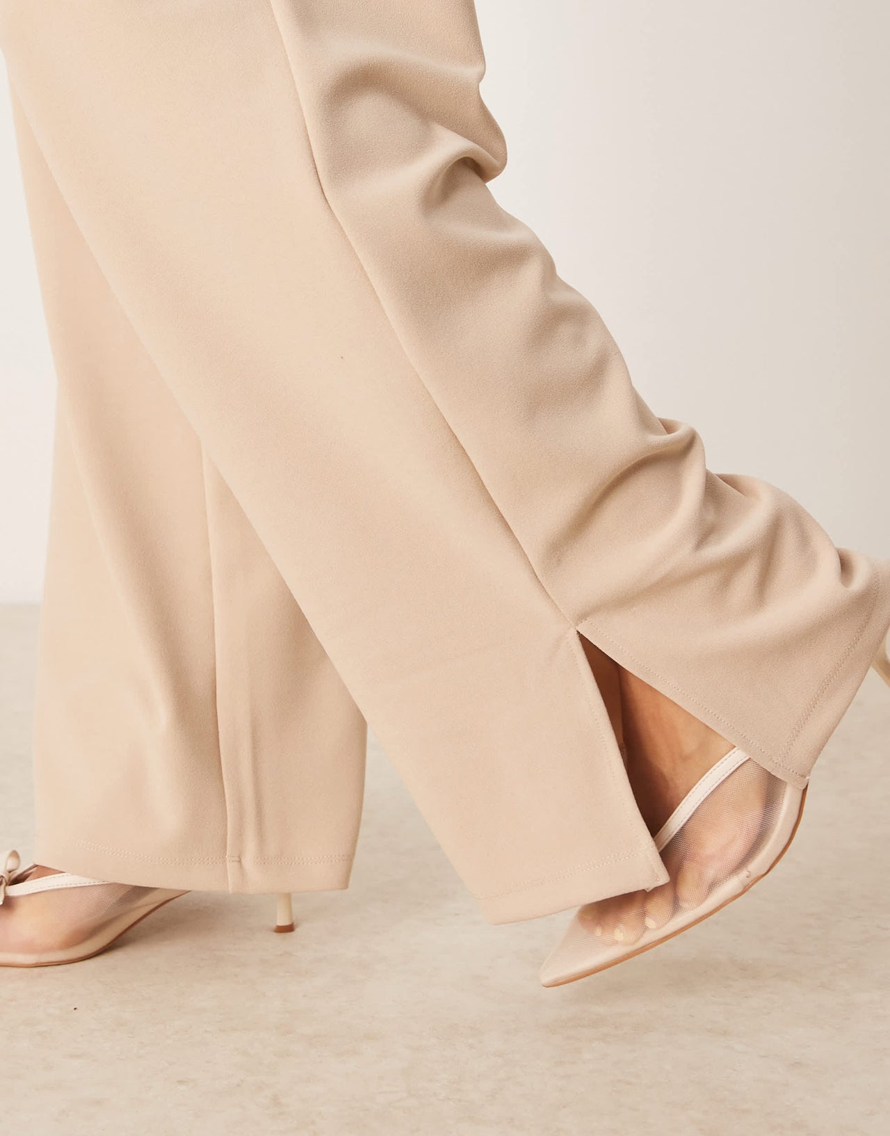 Vila high waist tailored trouser co-ord in stone
