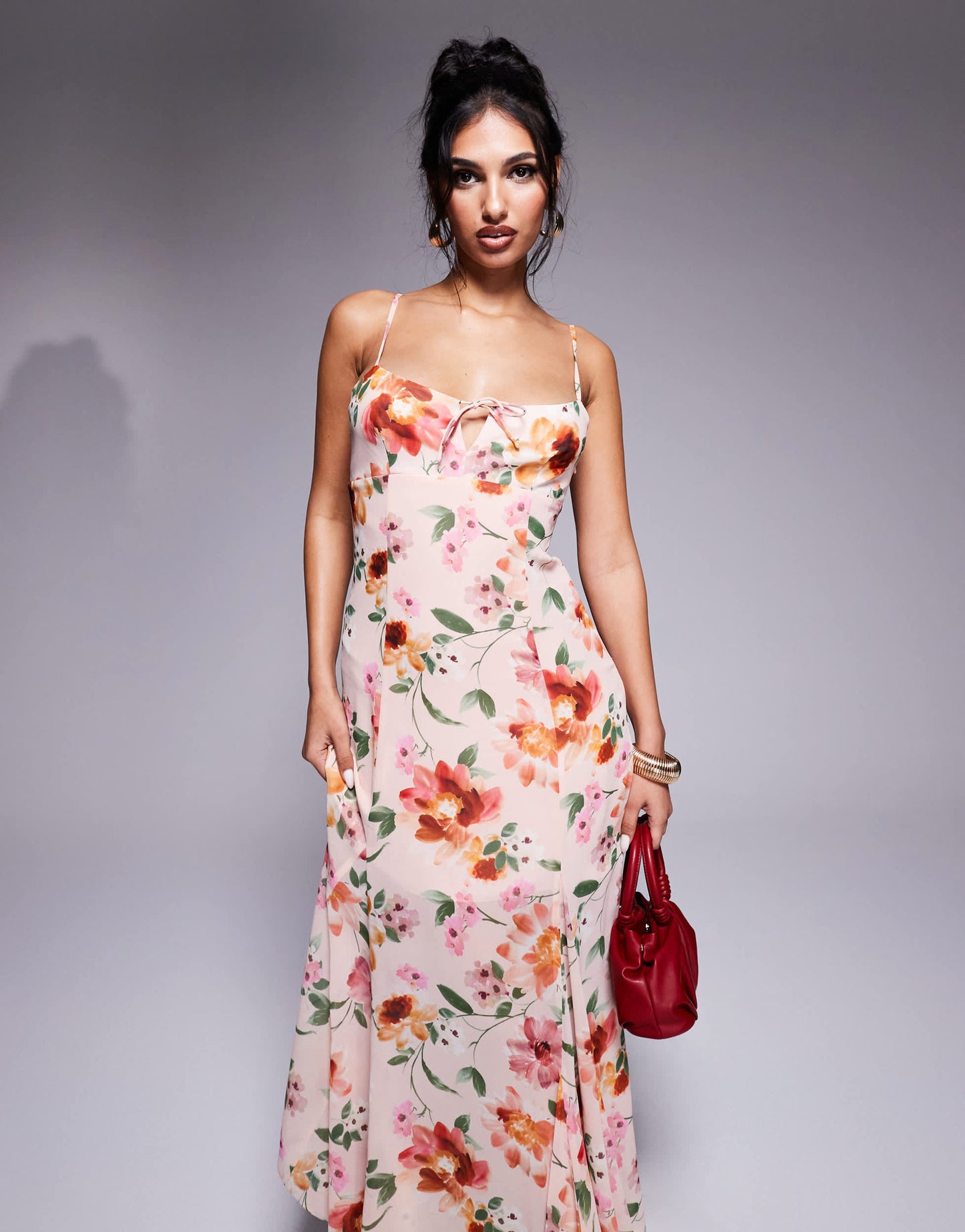 Ever New strappy midaxi dress in pink floral