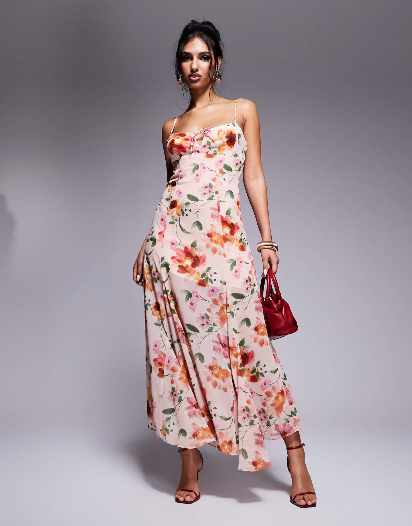 Ever New strappy midaxi dress in pink floral