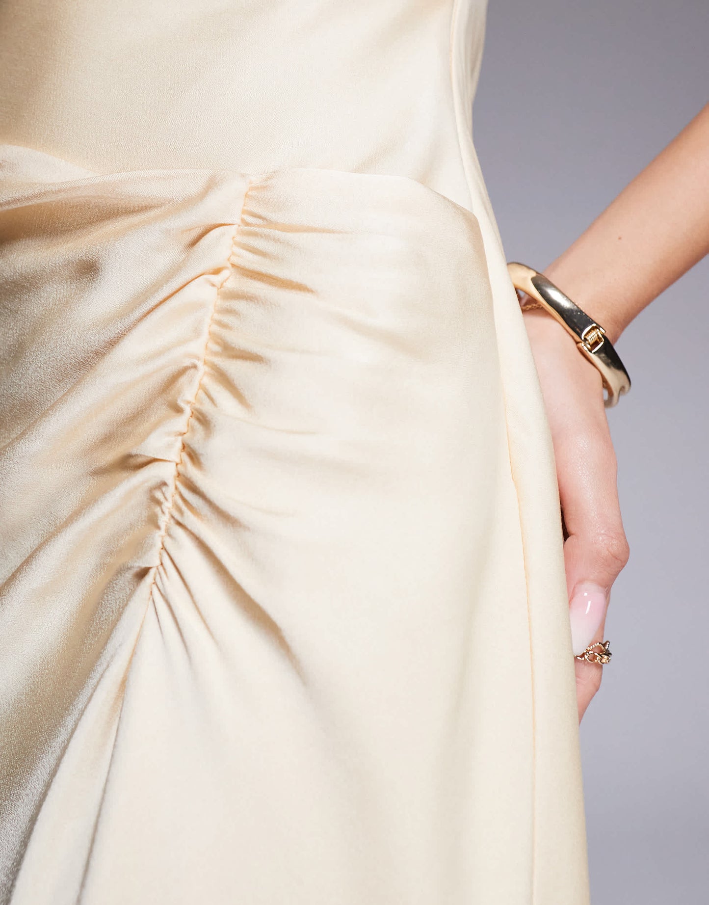 Ever New high neck satin maxi dress in lemon