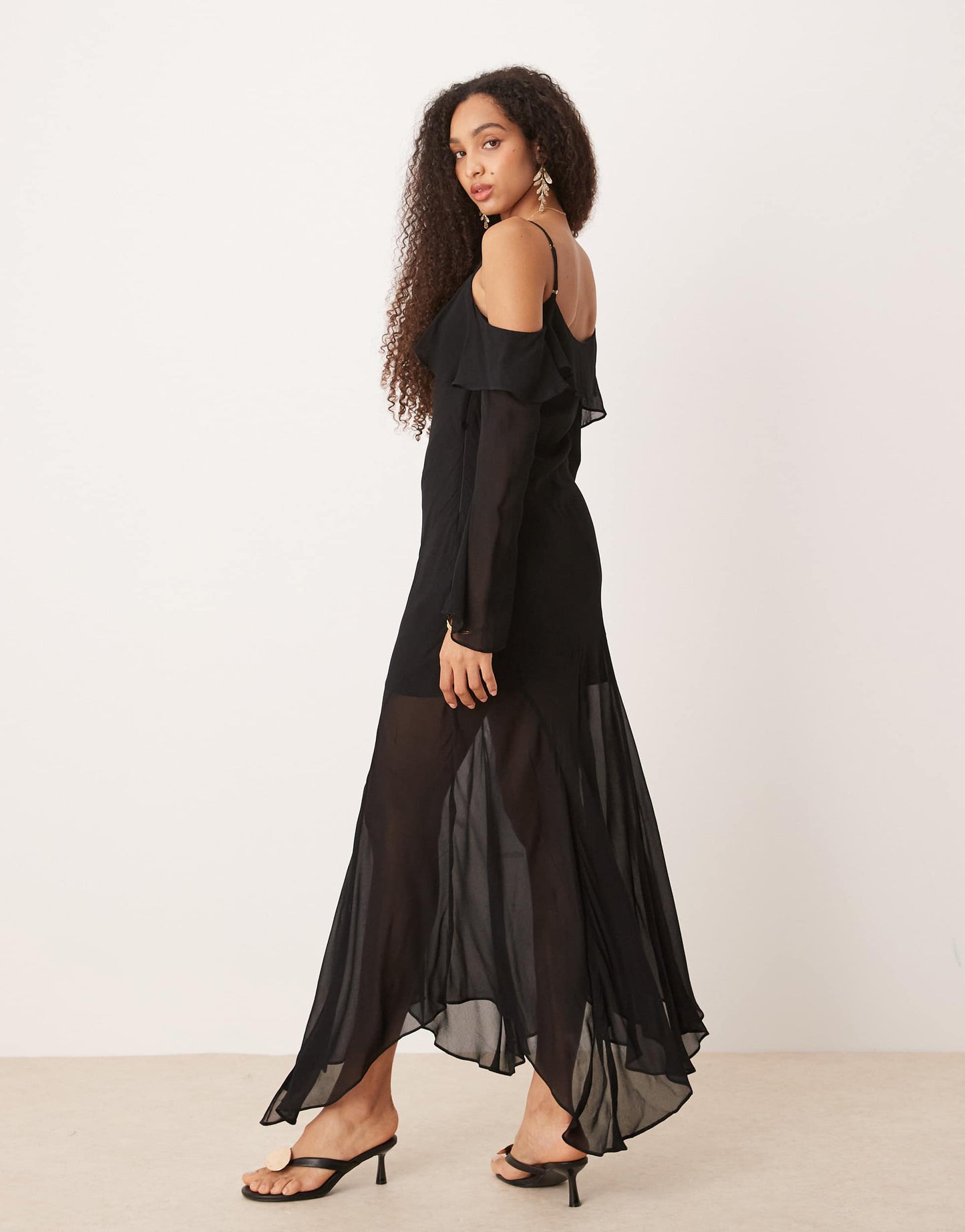 Ever New ruffle maxi dress in black
