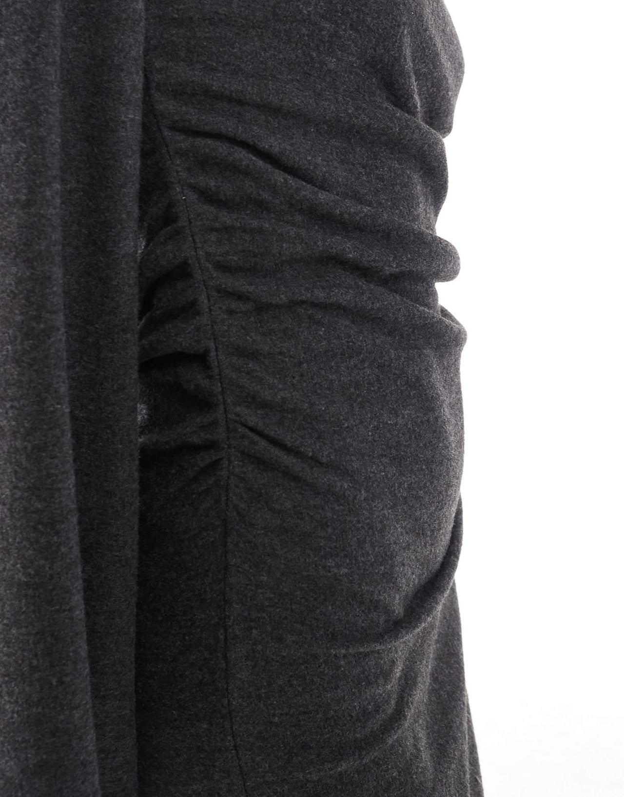 ASOS DESIGN supersoft slash neck mini dress in charcoal