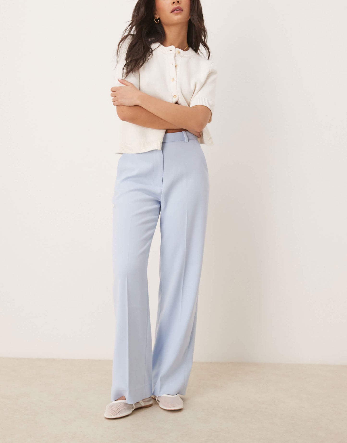 Abercrombie & Fitch high rise loose trousers in sky blue