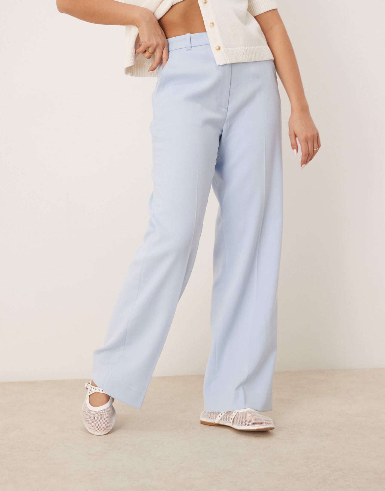 Abercrombie & Fitch high rise loose trousers in sky blue